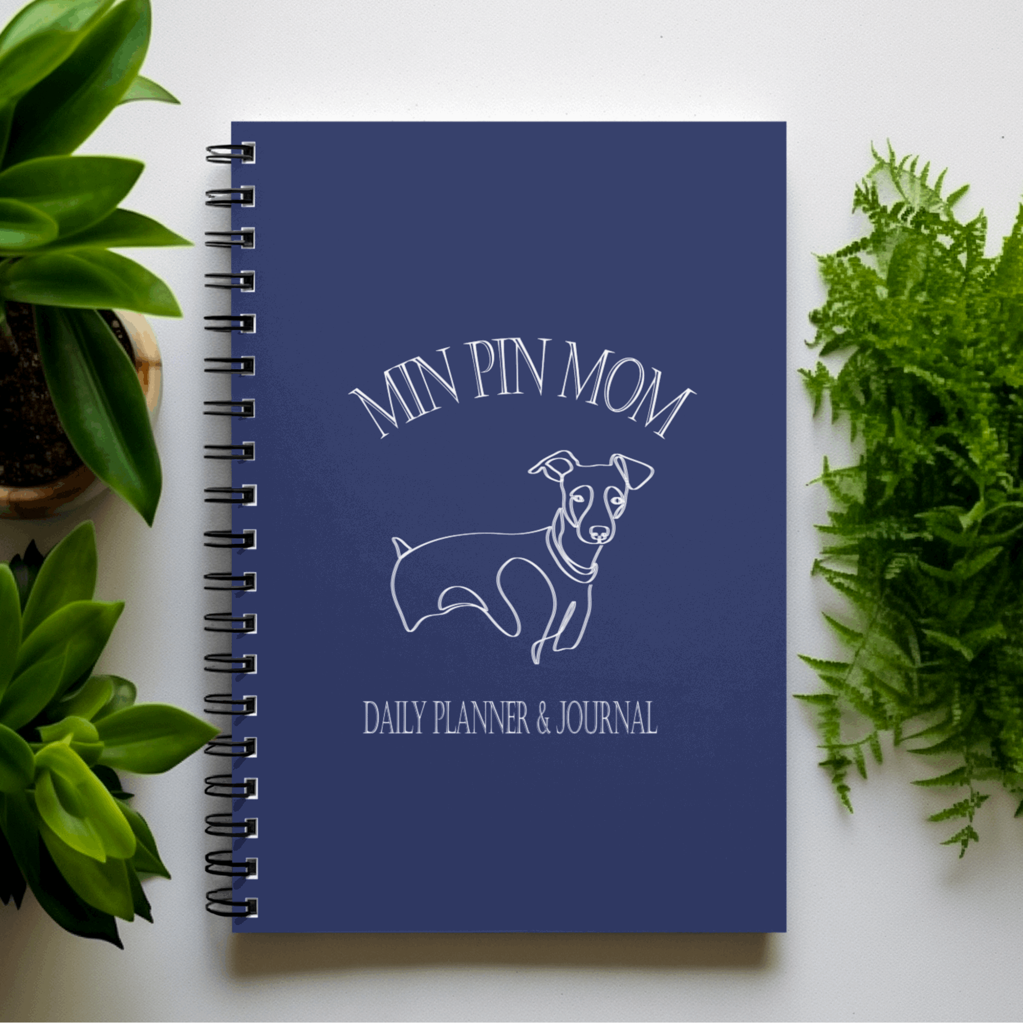 Customizable Dog Breed Line Art Design Daily Planner | Special Dog Pages - any-dog-breed-customizable-dog-mom-line-art-design-daily-planner-special-dog-pages