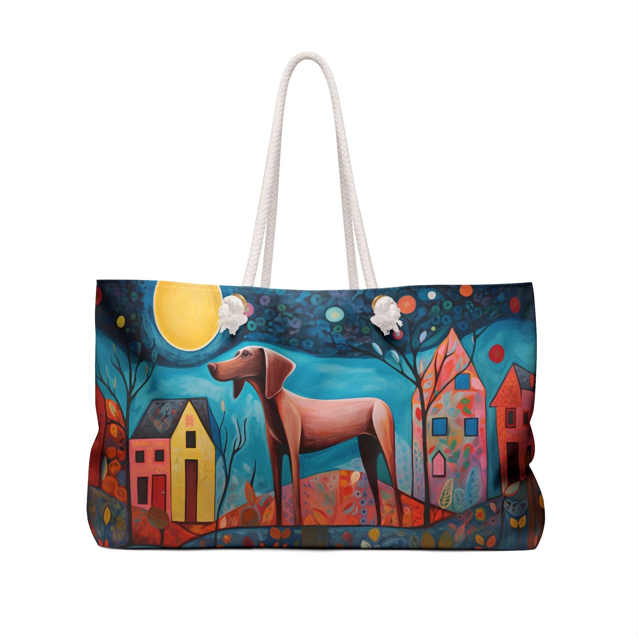 Artist-Inspired Weimaraner Dog Art Large Market Tote Bag - artist-inspired-weimaraner-dog-art-large-market-tote-bag