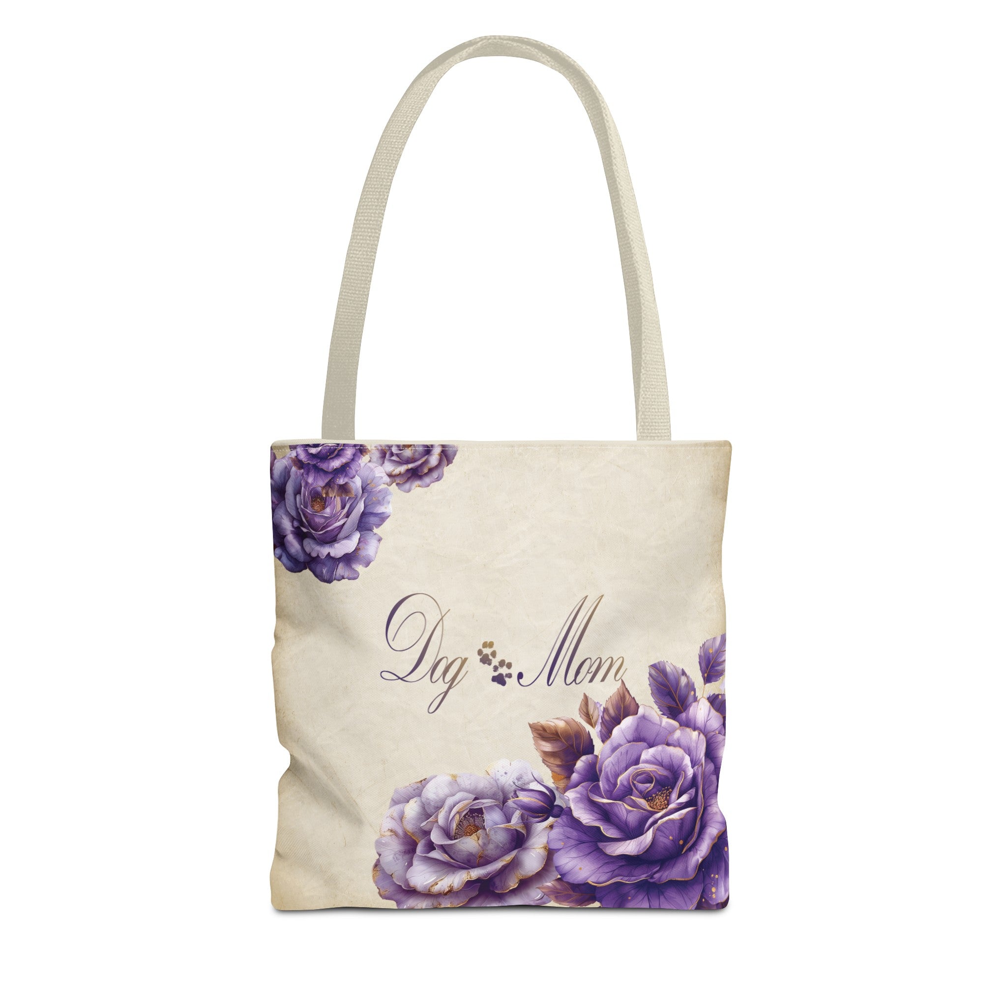 Dog Mom French Country Lavender Rose Farmhouse Tote - dog-mom-french-country-lavender-rose-tote