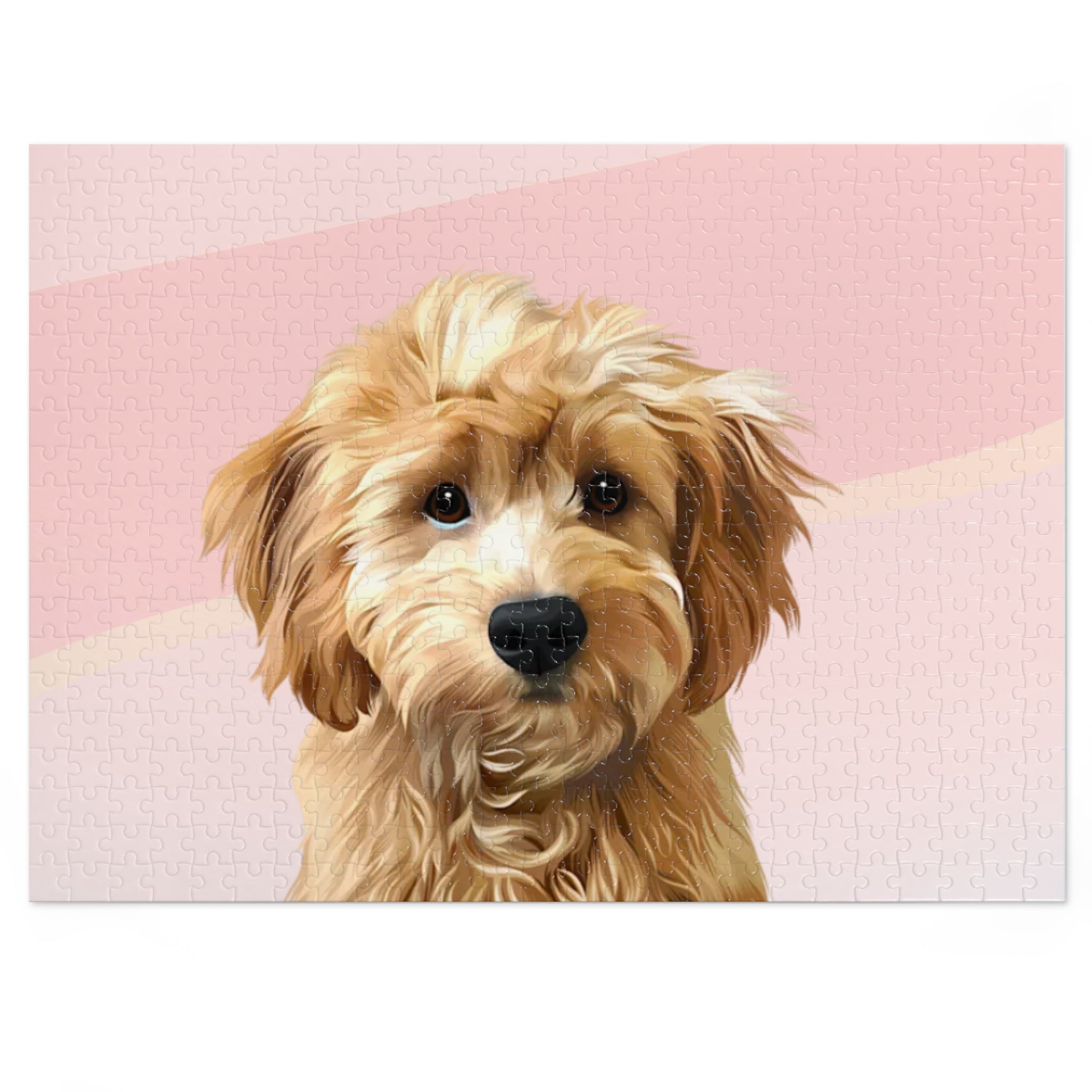 Dog Portrait Jigsaw Puzzle (30, 110, 252, 500,1000-Piece) | Blush Mist - custom-dog-portrait-jigsaw-puzzle-30-110-252-500-1000-blush-mist