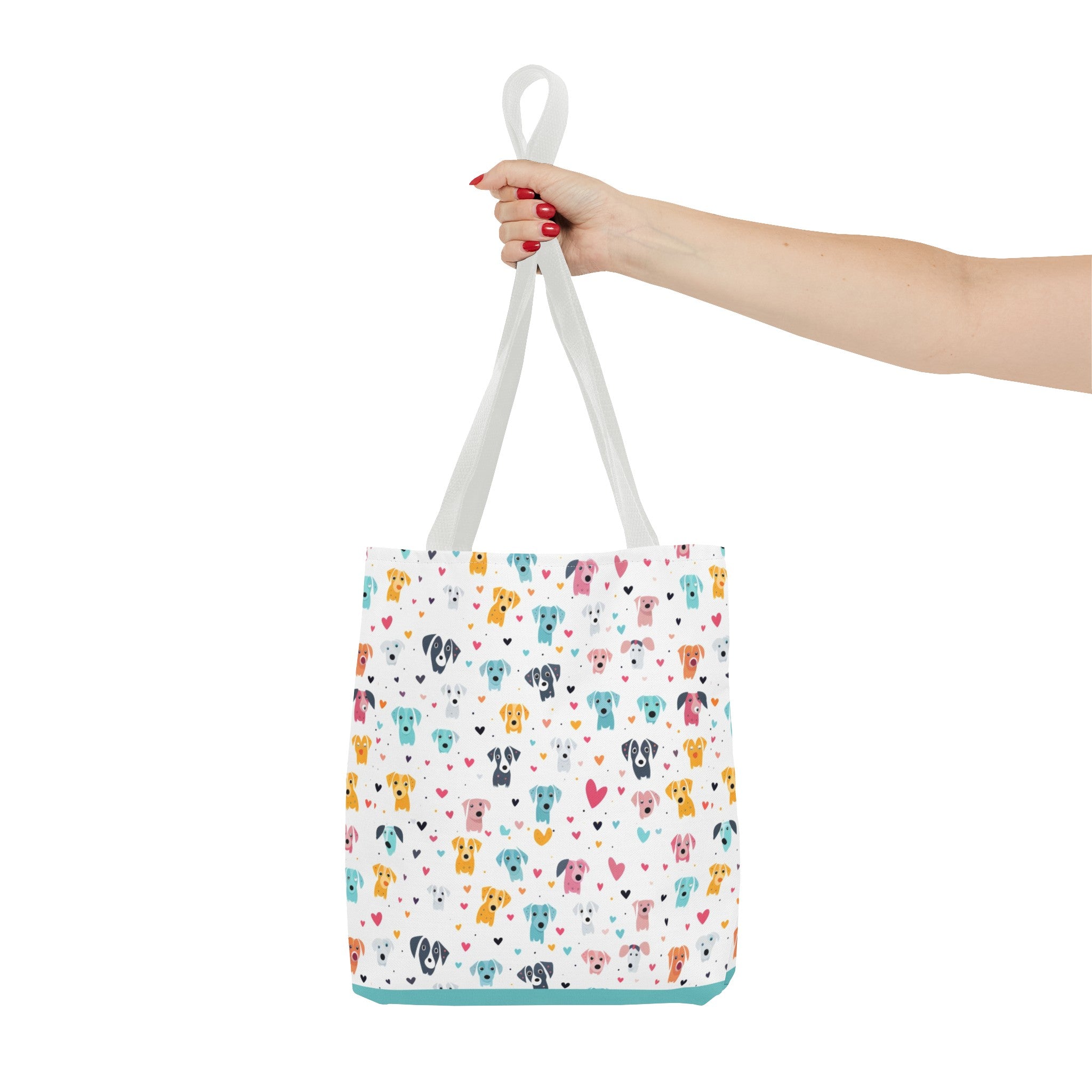 Hearts n' Pups Whimsical Dog Icon Themed Tote Bag - hearts-n-pups-whimsical-dog-icon-themed-tote-bag