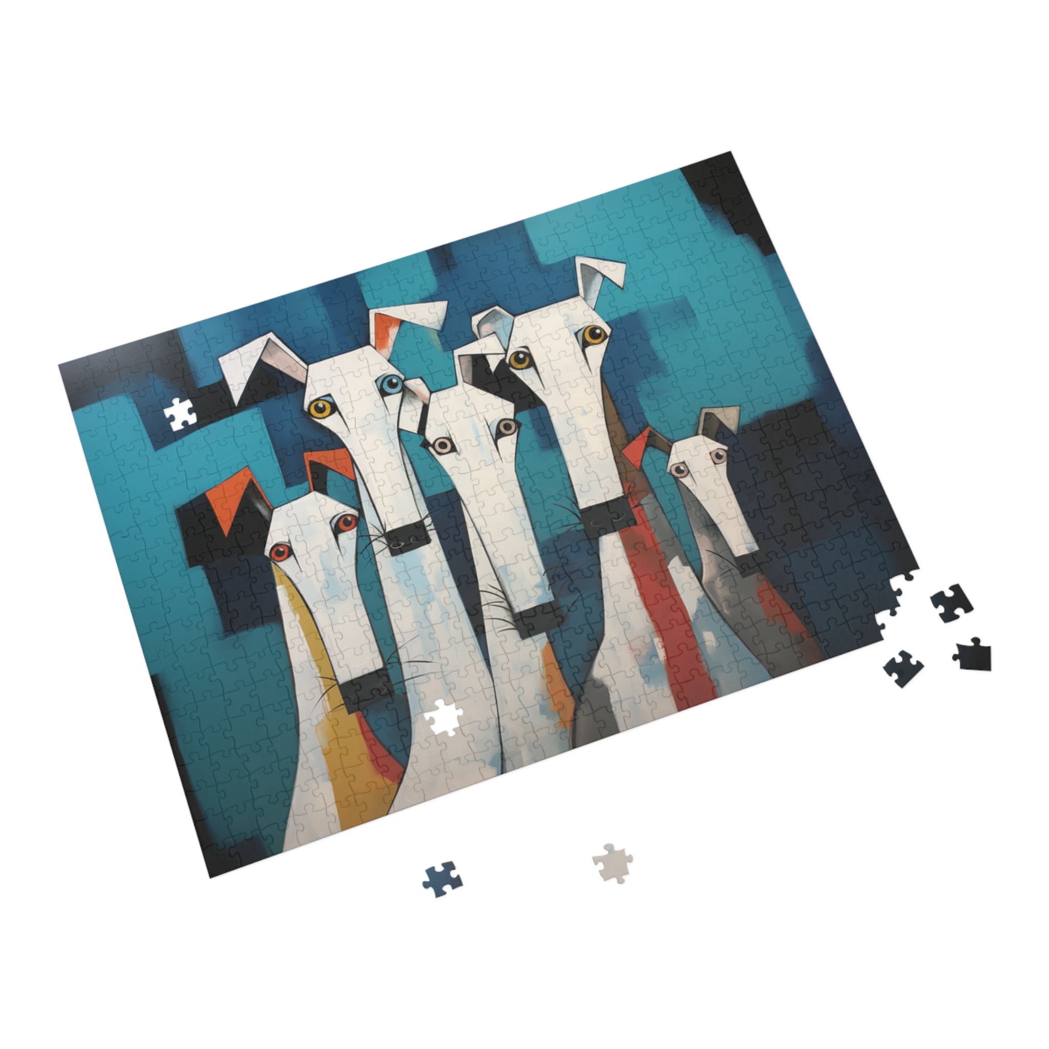 The Eyes Have It Modern Elegant White Dog Art Jigsaw Puzzle with Matching Gift Box - the-eyes-have-it-modern-elegant-white-dog-art-puzzle-with-matching-gift-box-96-252-500-1000-piece