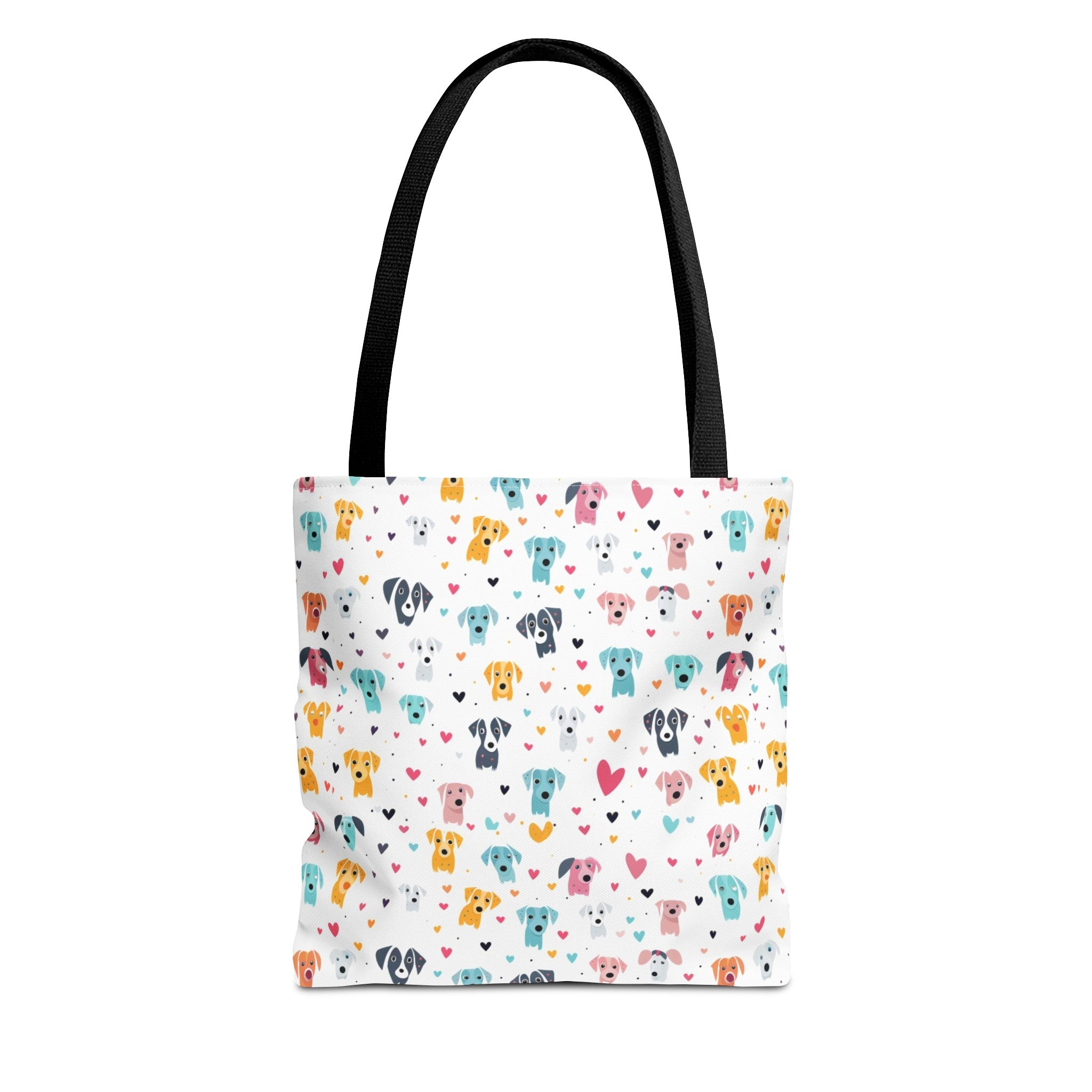 Hearts n' Pups Whimsical Dog Icon Themed Tote Bag - hearts-n-pups-whimsical-dog-icon-themed-tote-bag