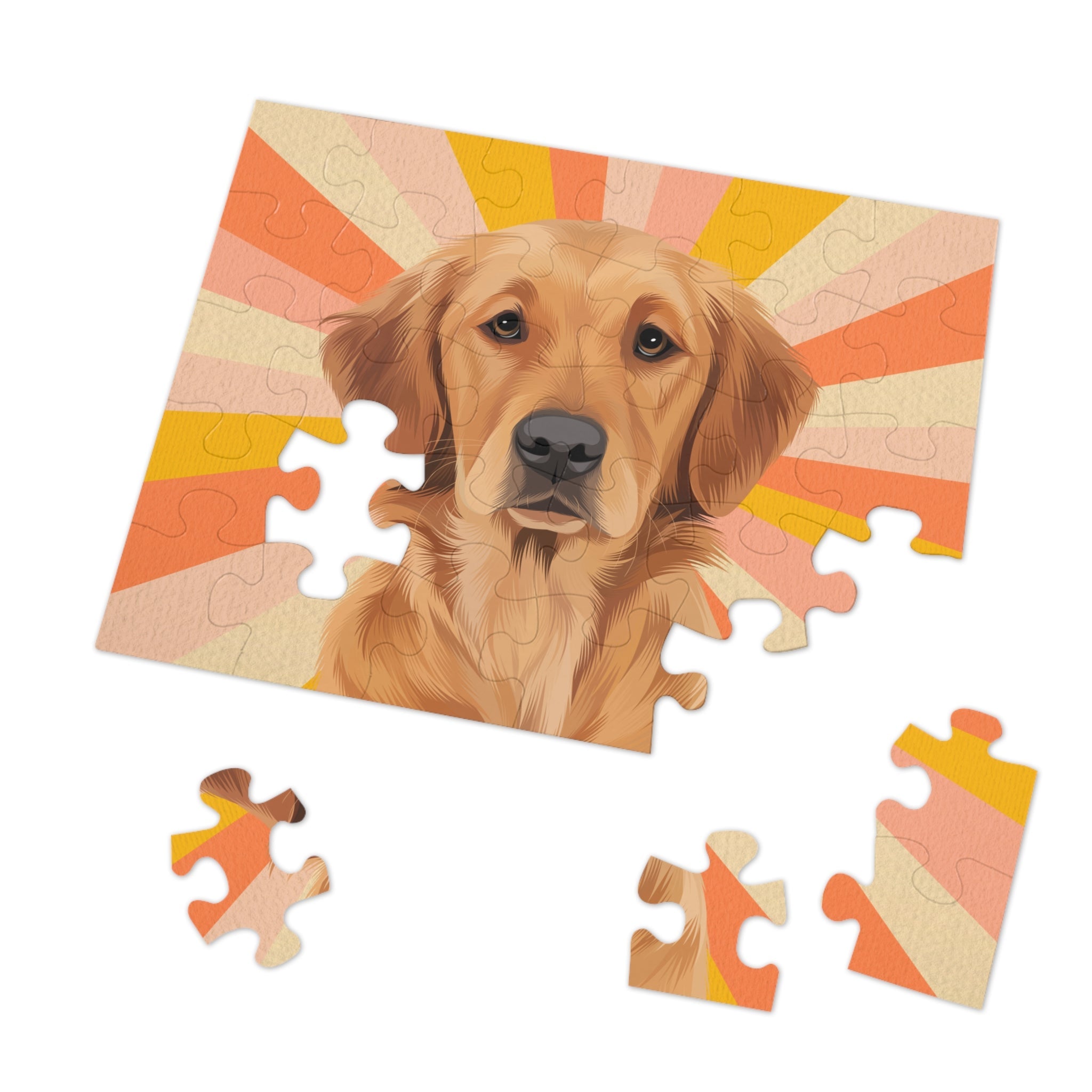 Dog Portrait Jigsaw Puzzle (30, 110, 252, 500,1000-Piece) | Sunburst - custom-dog-portrait-jigsaw-puzzle-30-110-252-500-1000-sunburst