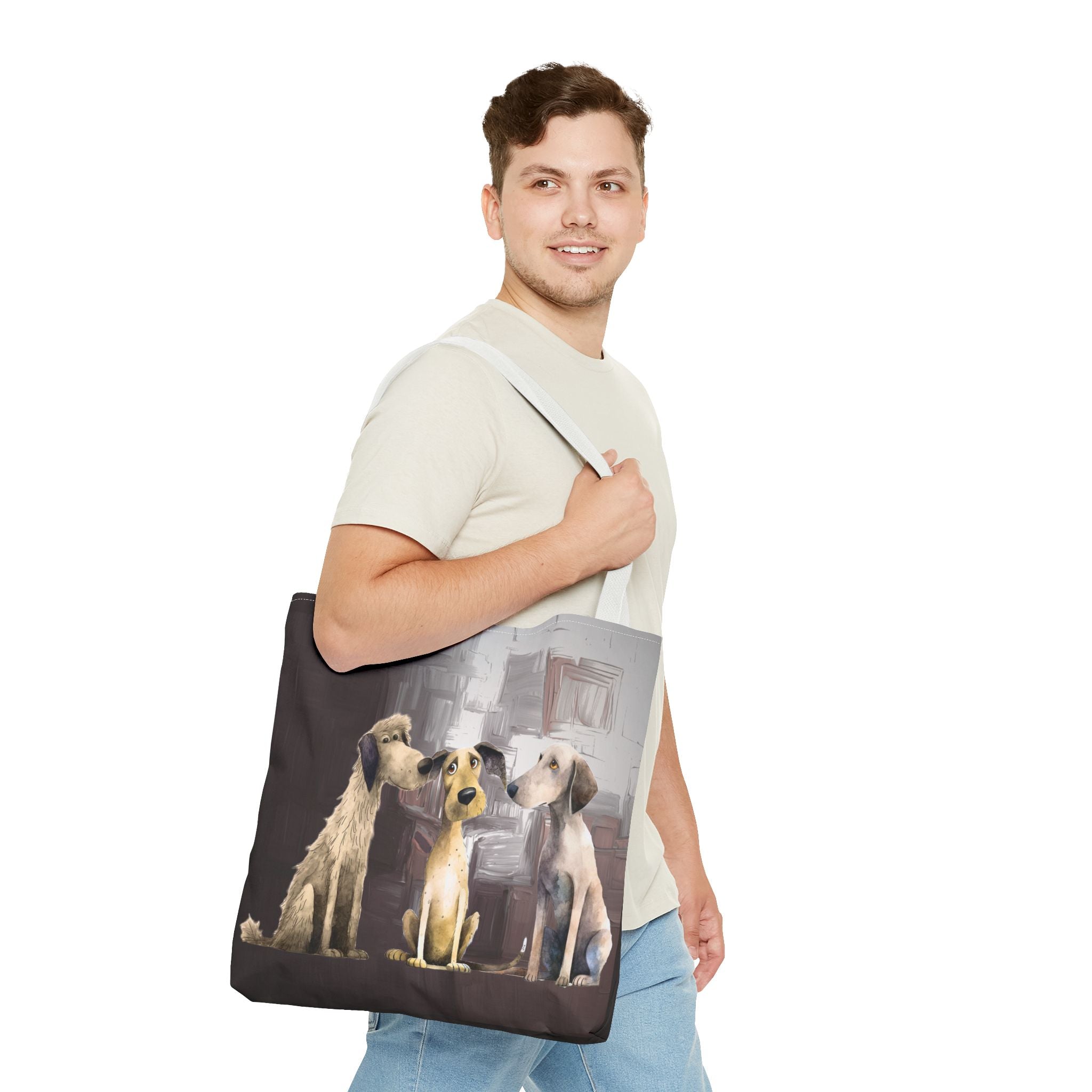 Puppy Pack Whimsical Dog Art Poly Tote
