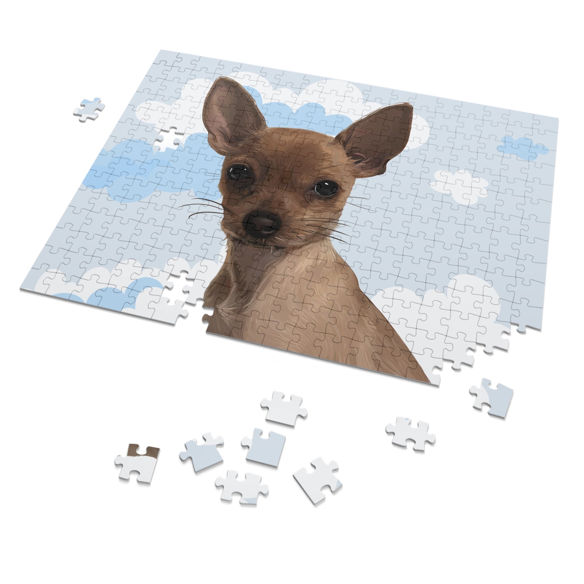 Dog Portrait Jigsaw Puzzle (30, 110, 252, 500,1000-Piece) | Cloudy Day - custom-dog-portrait-jigsaw-puzzle-30-110-252-500-1000-cloudy-day