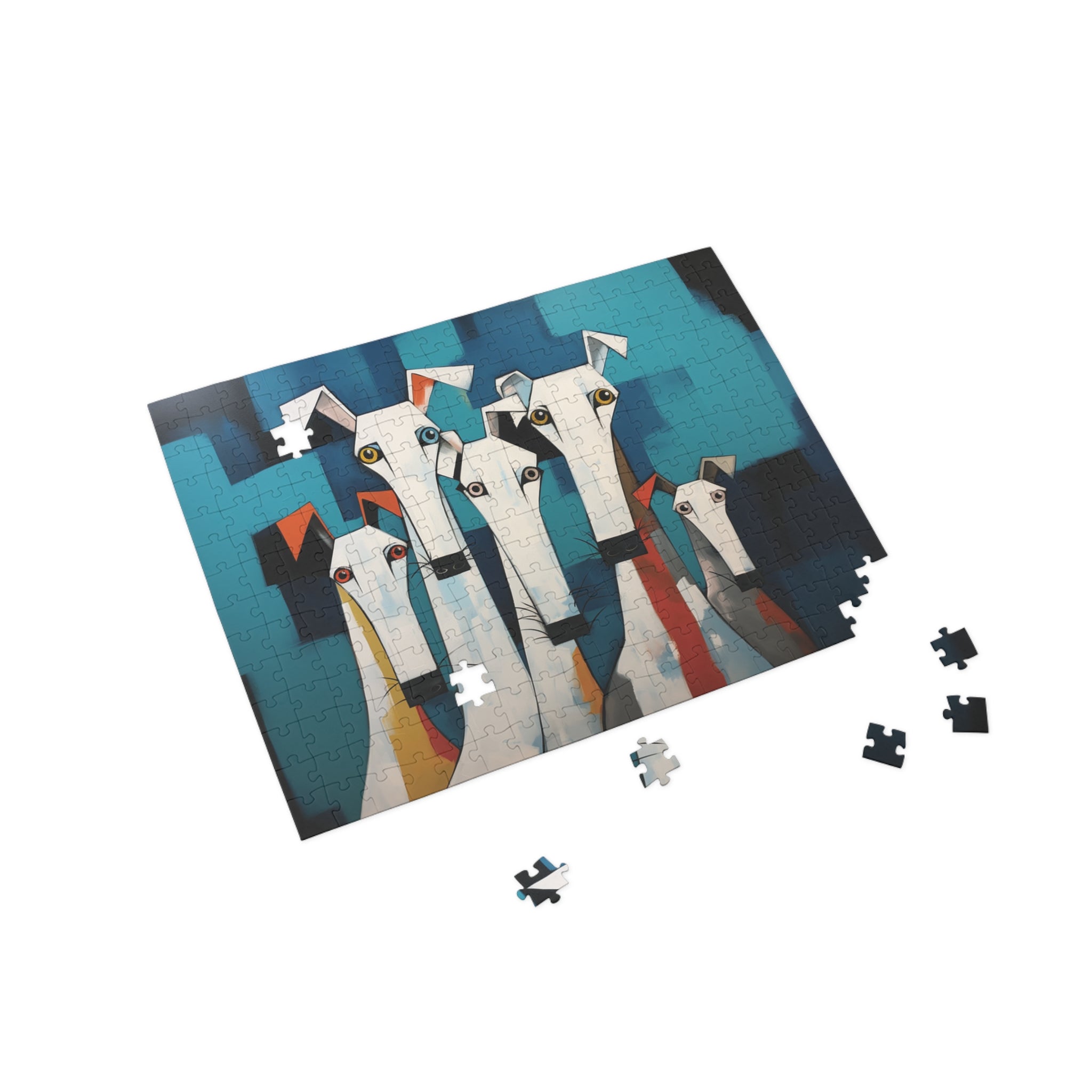 The Eyes Have It Modern Elegant White Dog Art Jigsaw Puzzle with Matching Gift Box - the-eyes-have-it-modern-elegant-white-dog-art-puzzle-with-matching-gift-box-96-252-500-1000-piece