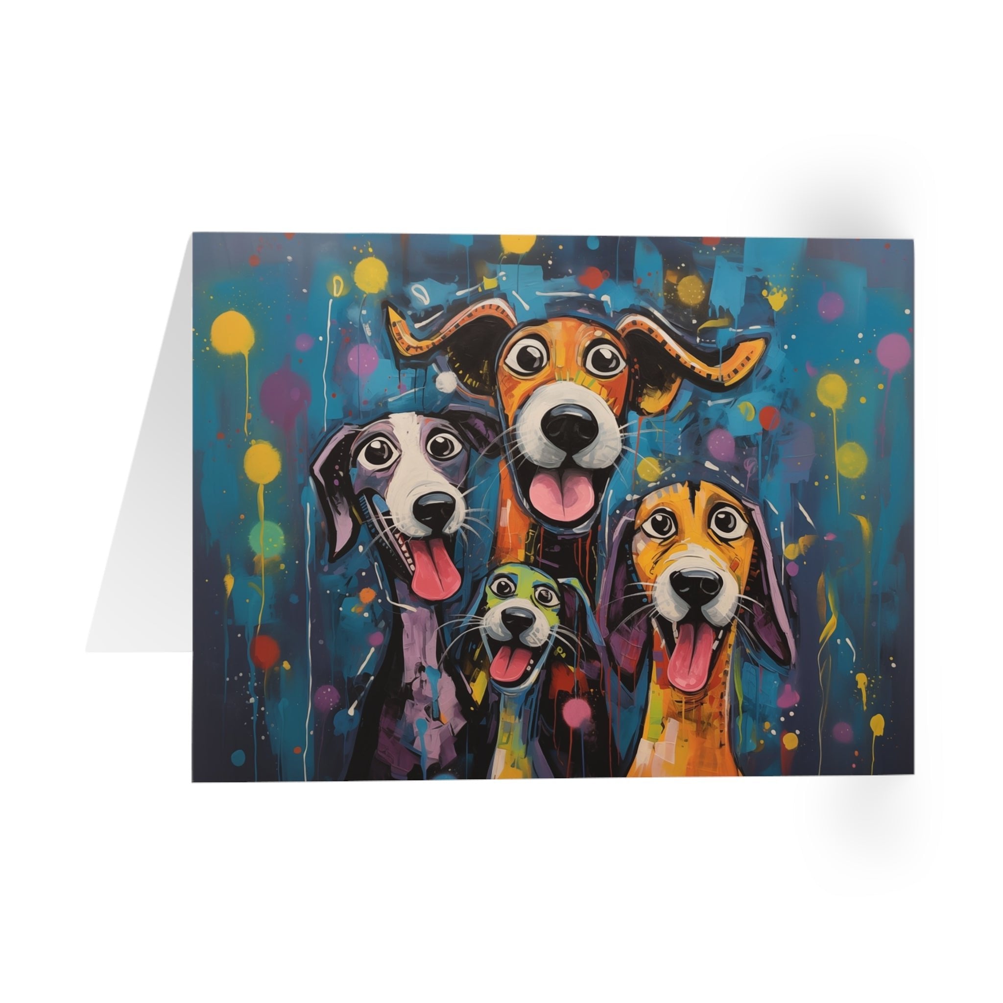 Happy Whimsical Artist-Inspired Dog Art Greeting Card 5-Pak