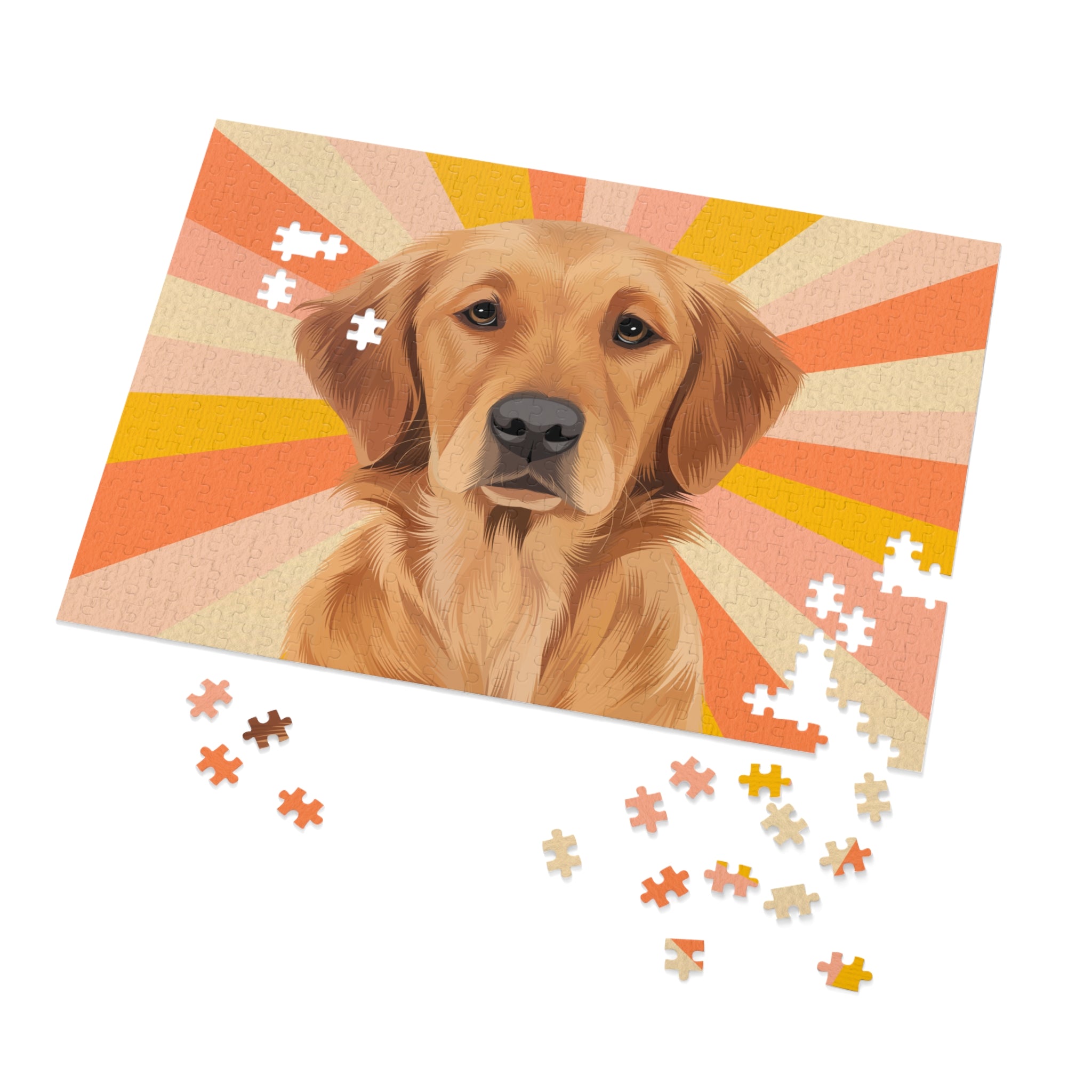 Dog Portrait Jigsaw Puzzle (30, 110, 252, 500,1000-Piece) | Sunburst - custom-dog-portrait-jigsaw-puzzle-30-110-252-500-1000-sunburst