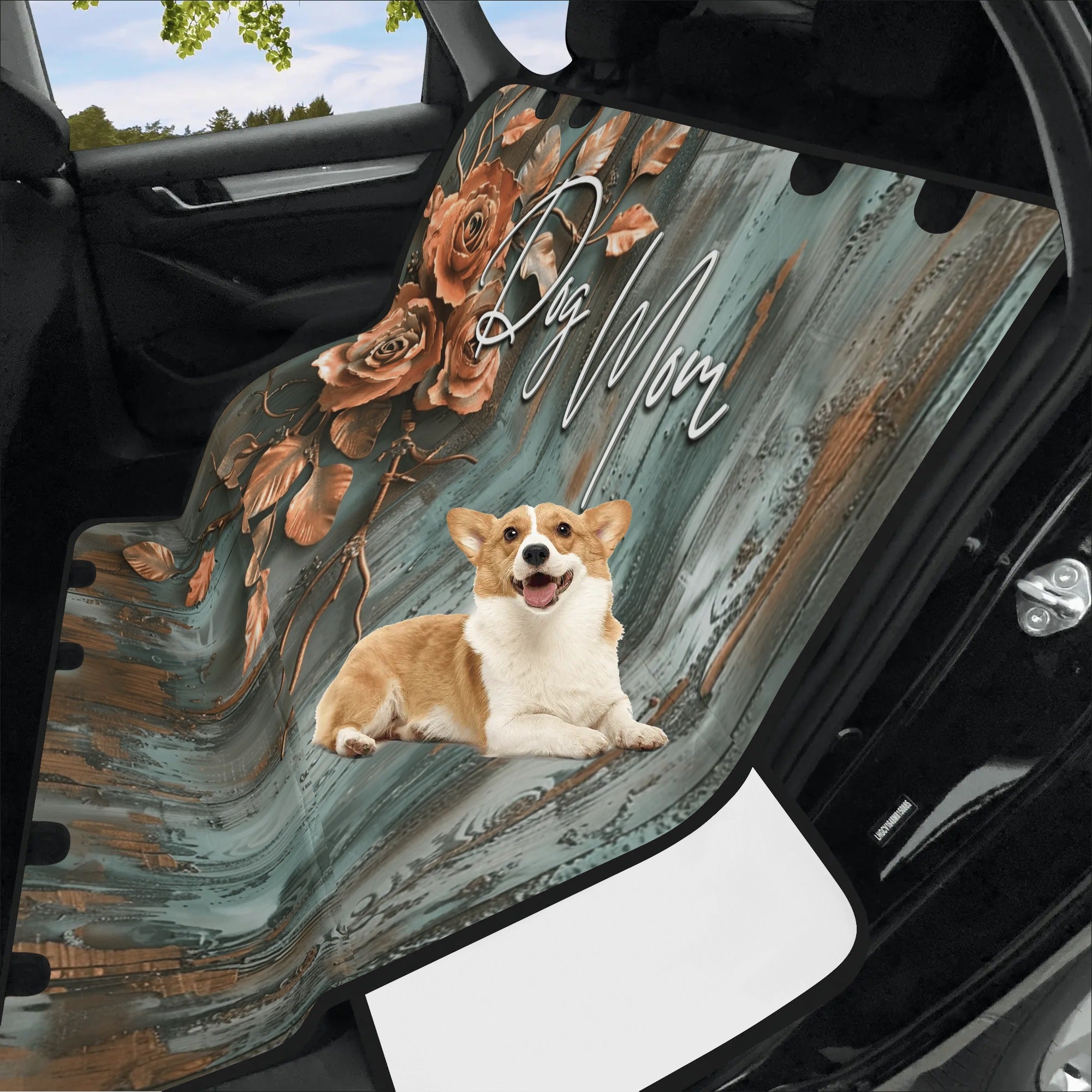 Dog Mom Patina Rose Farmhouse Hammock Dog Car Seat Cover - dog-mom-patina-rose-farmhouse-hammock-dog-car-seat-cover