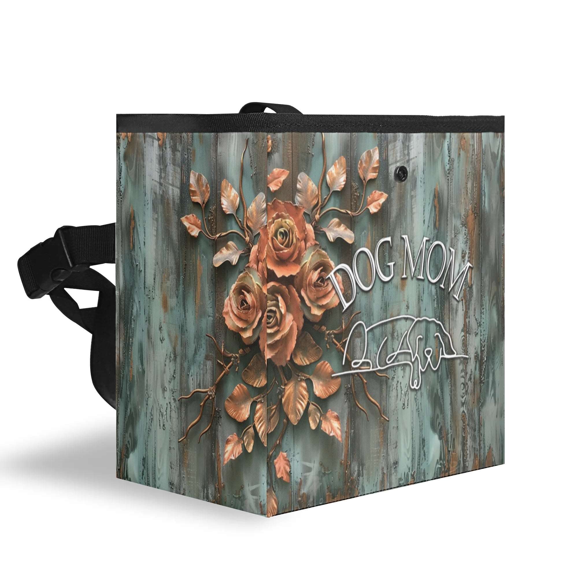 Dog Mom Farmhouse Patina Rose Hanging Car Organizer/Storage/Trash Bin - dog-mom-farmhouse-patina-rose-hanging-car-organizer-bag