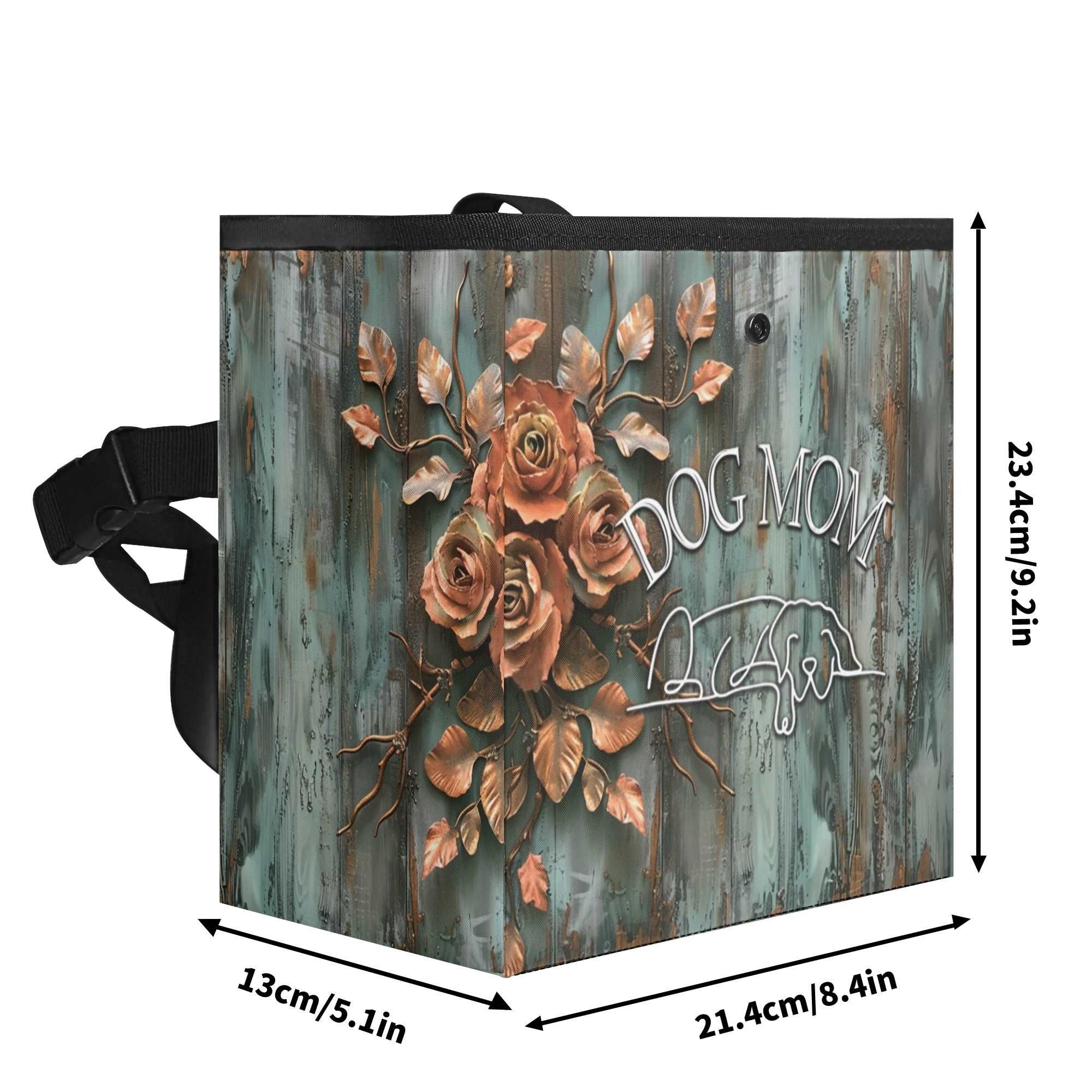 Dog Mom Farmhouse Patina Rose Hanging Car Organizer/Storage/Trash Bin - dog-mom-farmhouse-patina-rose-hanging-car-organizer-bag