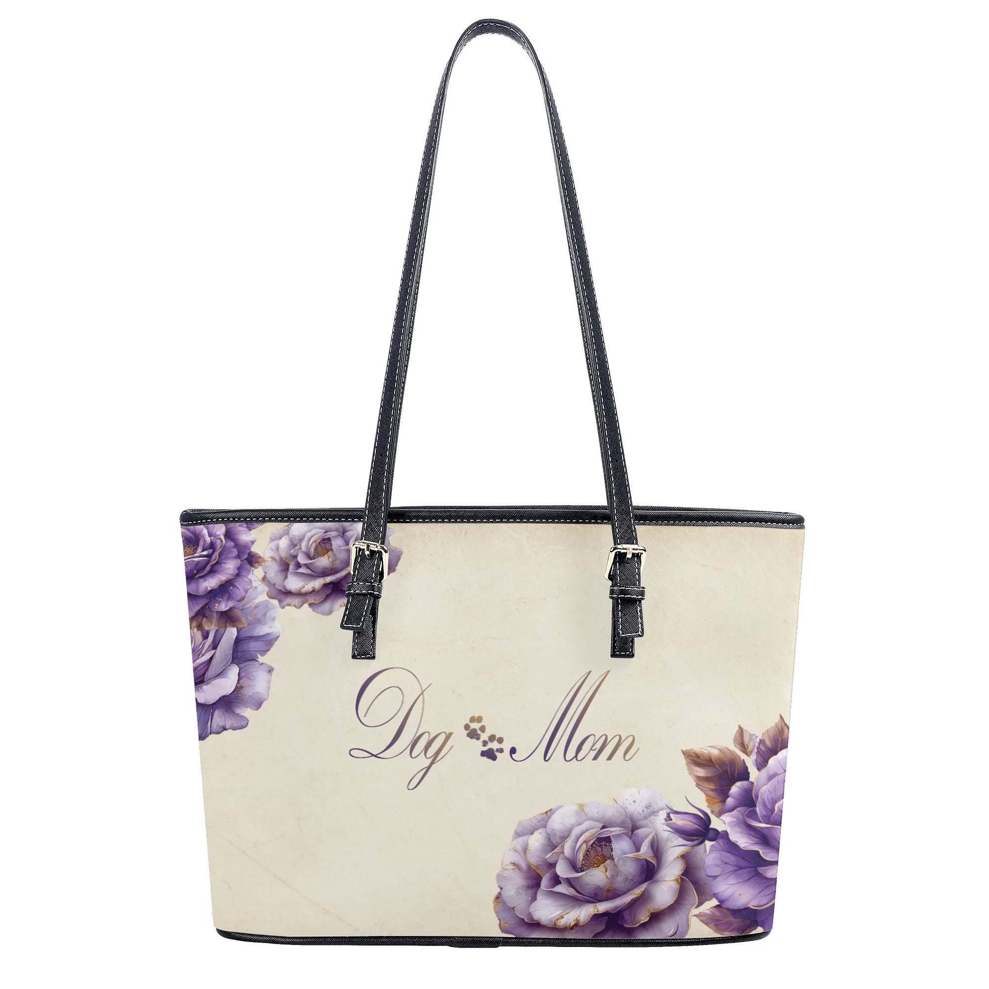 Dog Mom French Country Lavender Rose and Ivory Handbag - dog-mom-french-lavender-rose-country-handbag