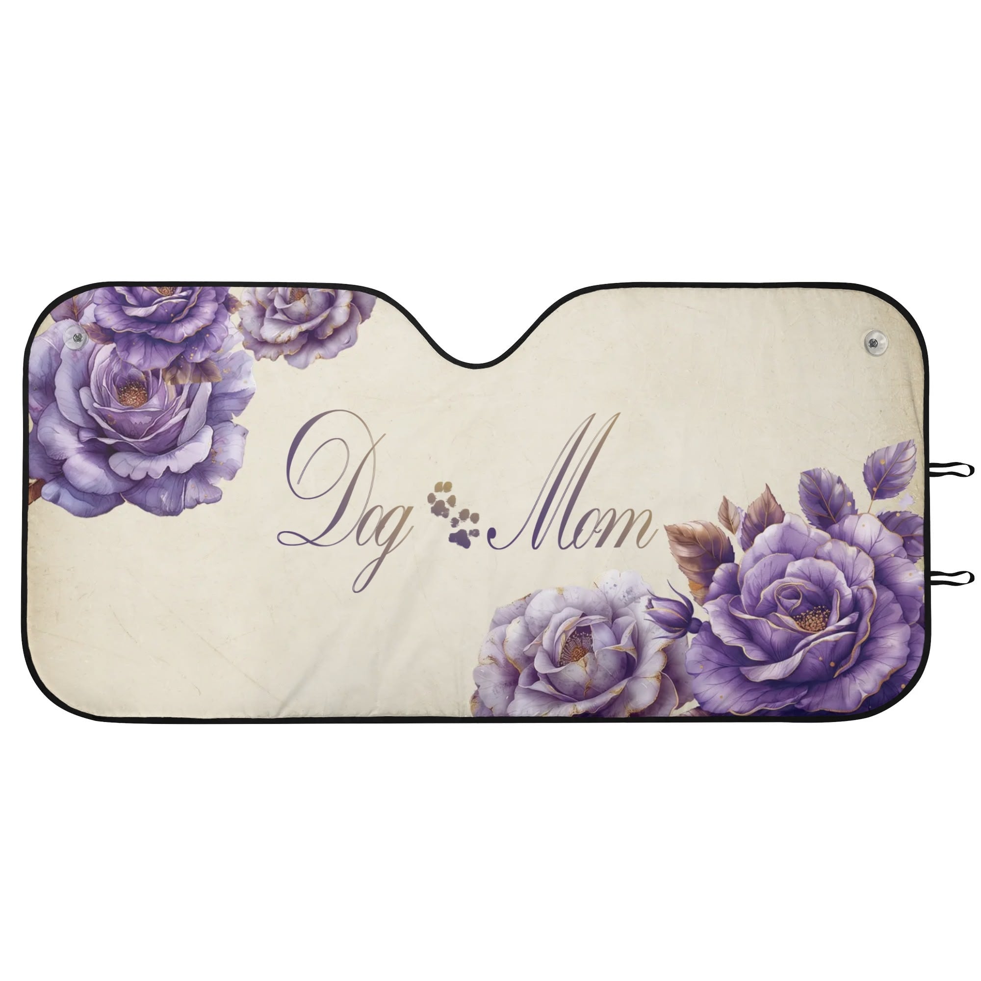 Dog Mom French Country Farmhouse  Lavender Rose Car Sun Shade - dog-mom-french-lavender-rose-car-sun-shade