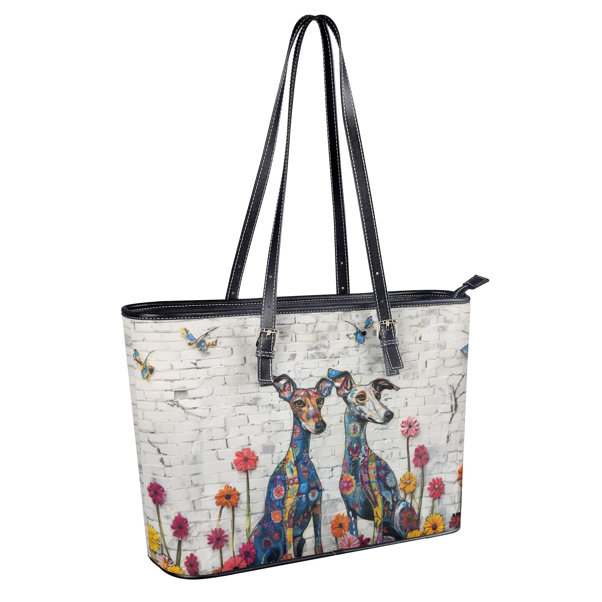 Original Italian Greyhound Dog Art Durable Zipper Handbag - italian-greyhound-art-handbag