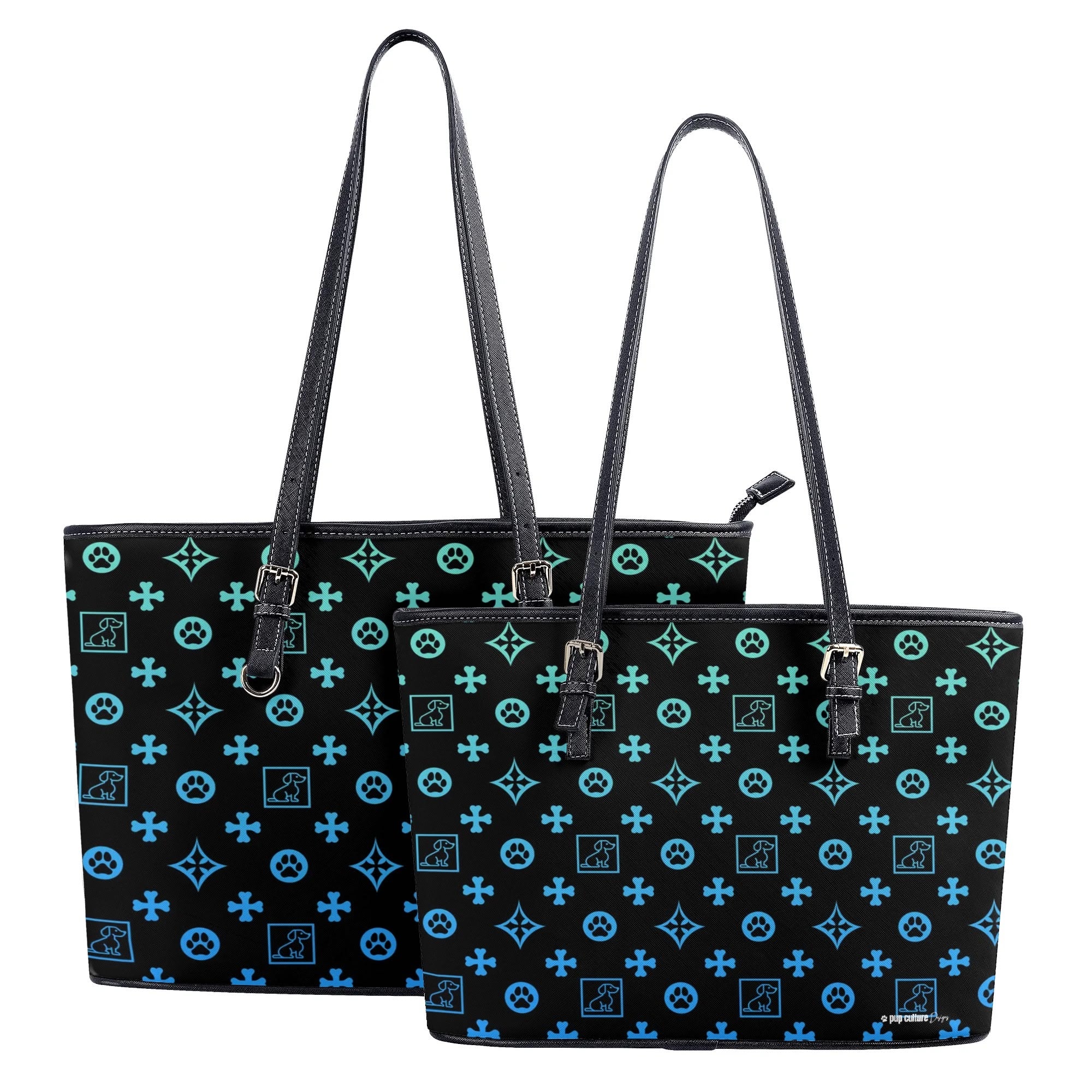 Signature Dog Lover Motif Durable Handbag Black with Ombre Overlay - dog-lover-motif-handbag-1