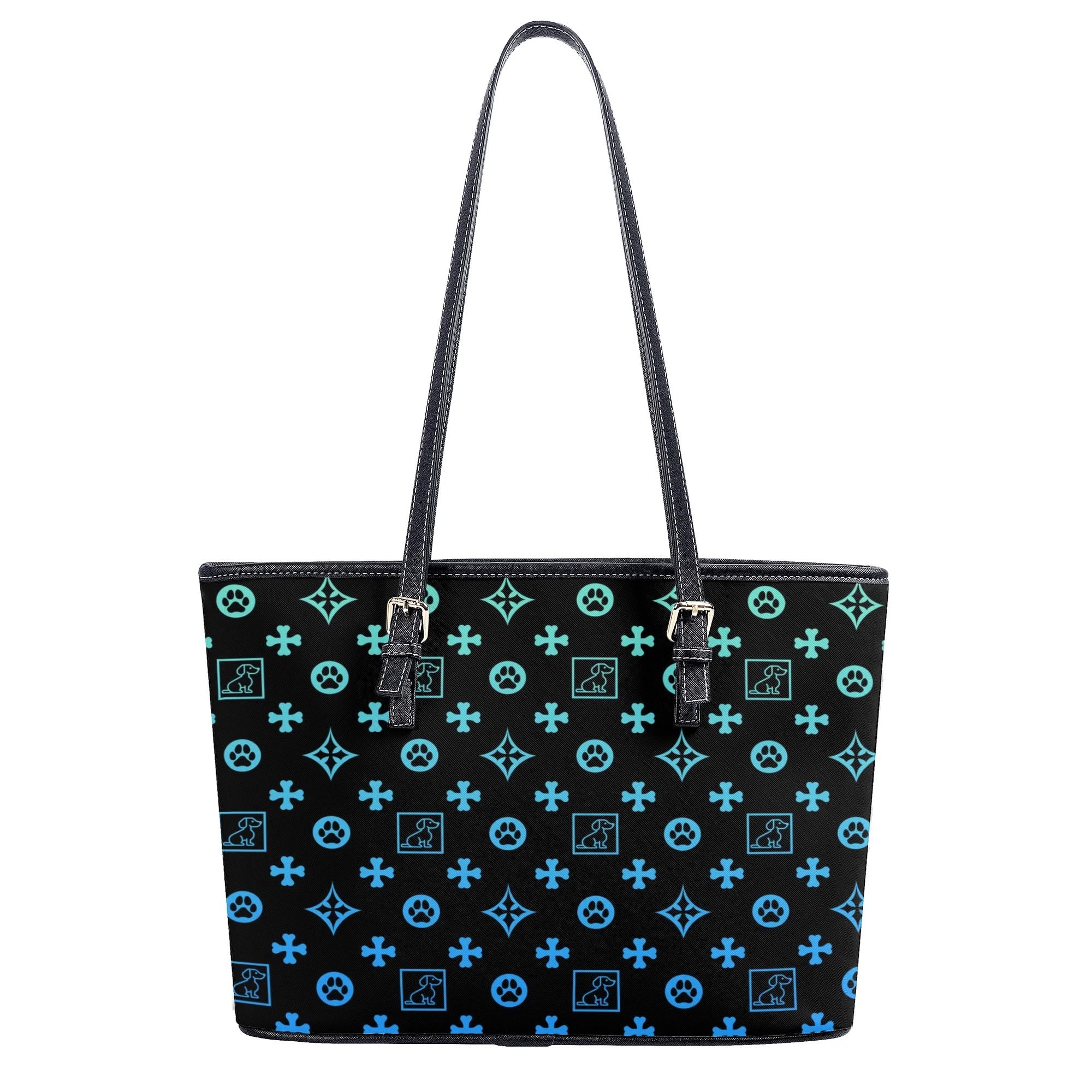 Signature Dog Lover Motif Durable Handbag Black with Ombre Overlay - dog-lover-motif-handbag-1