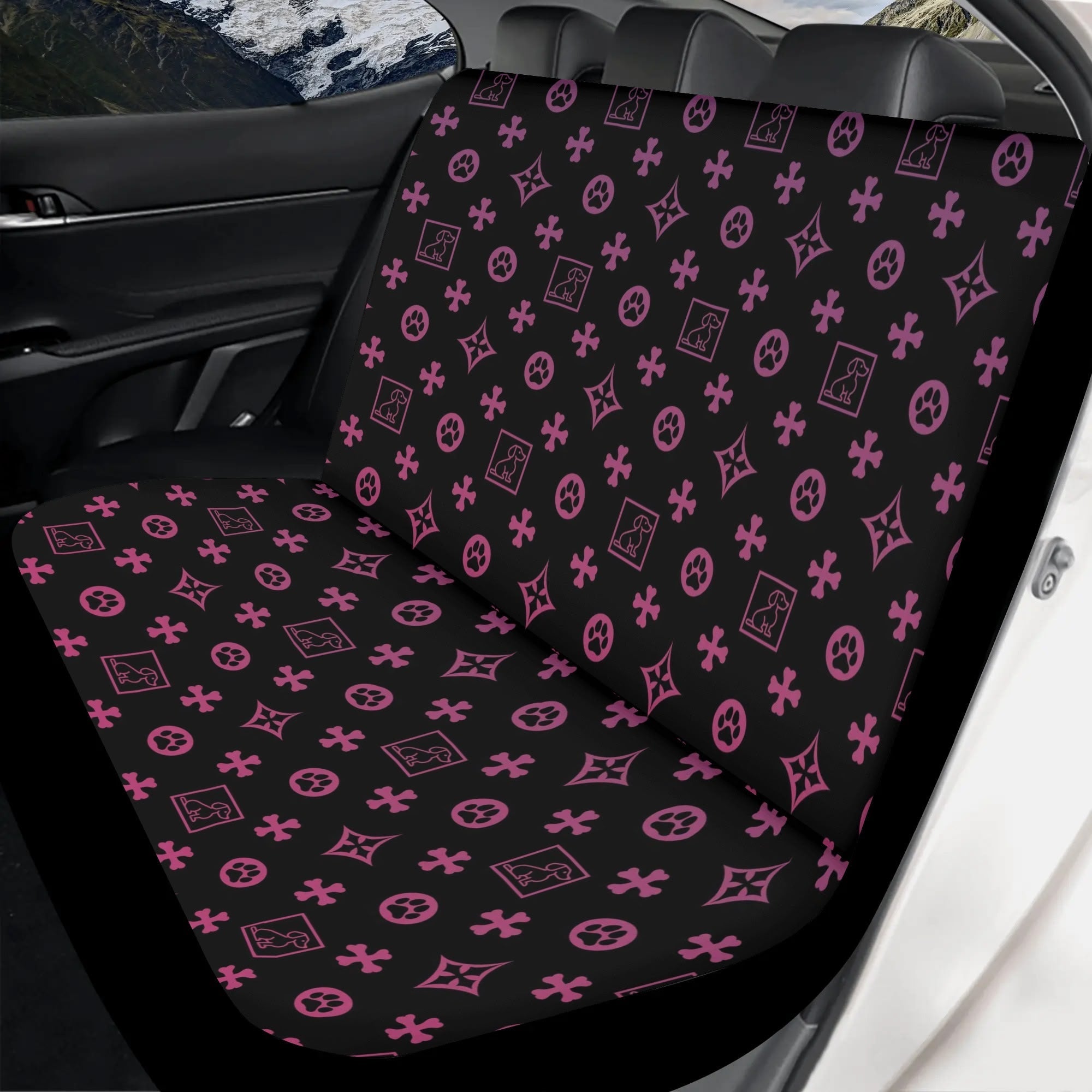 Signature Dog Lover Motif Black + Ombre 2 Pc Seat Cover - dog-lover-ombre-prism-2-pc-seat-cover