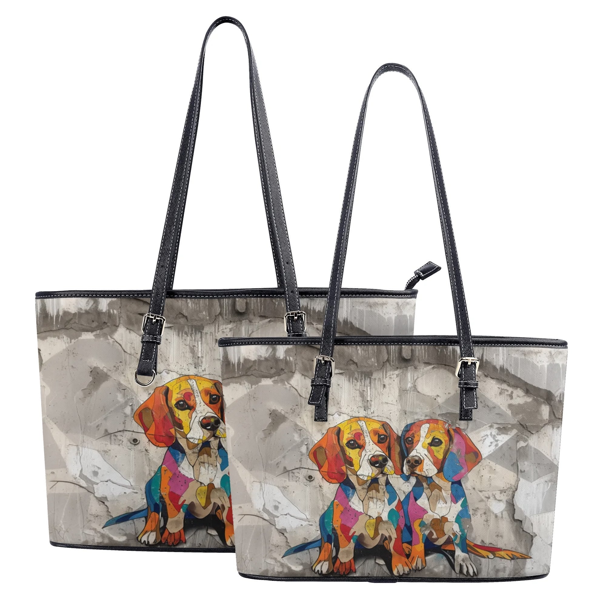 Beagle Original Dog Art Durable Zipper Handbag - adorable-beagles-dog-art-handbag