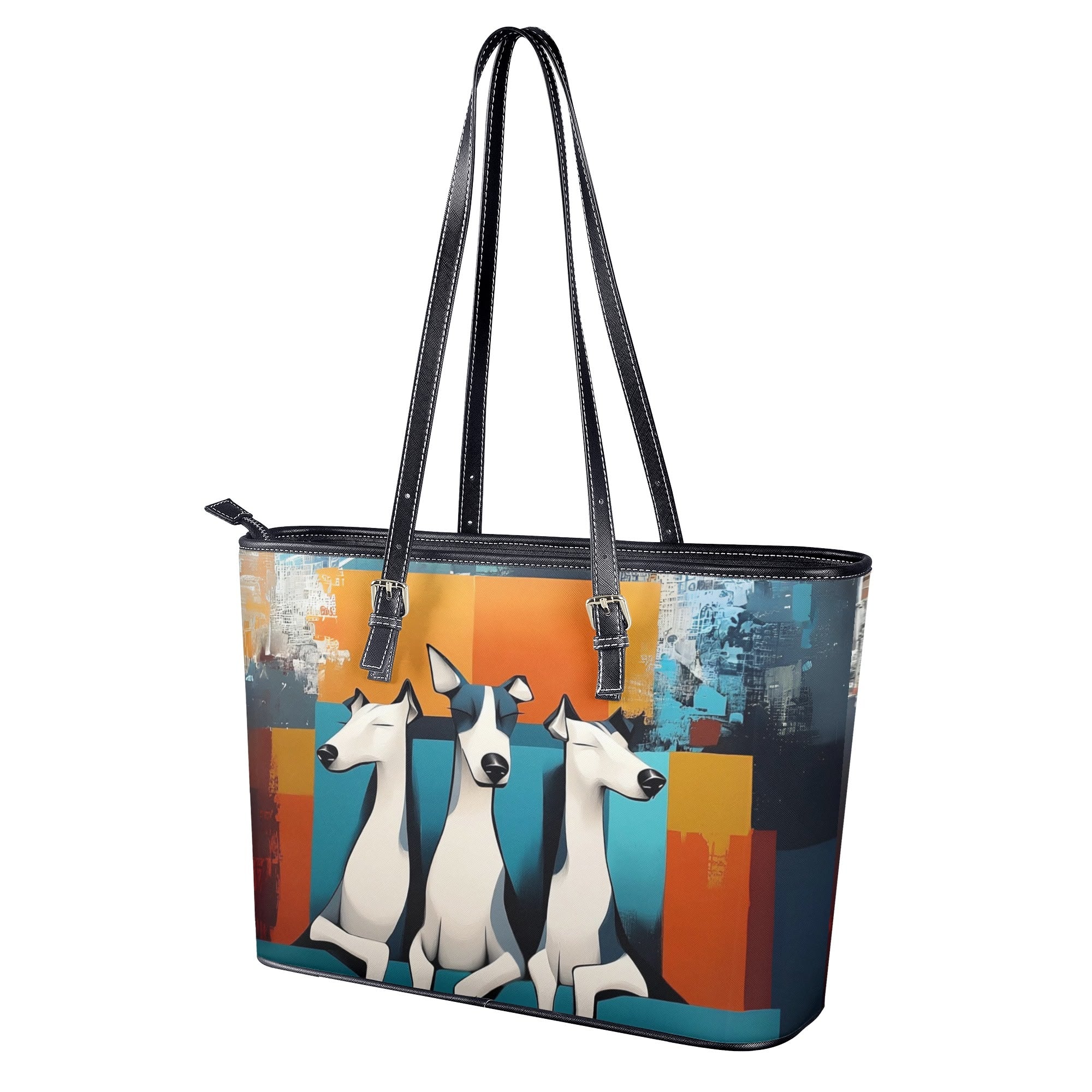 Three Lounging Ladies Edgy Artistic Dog Art Zipper Handbag