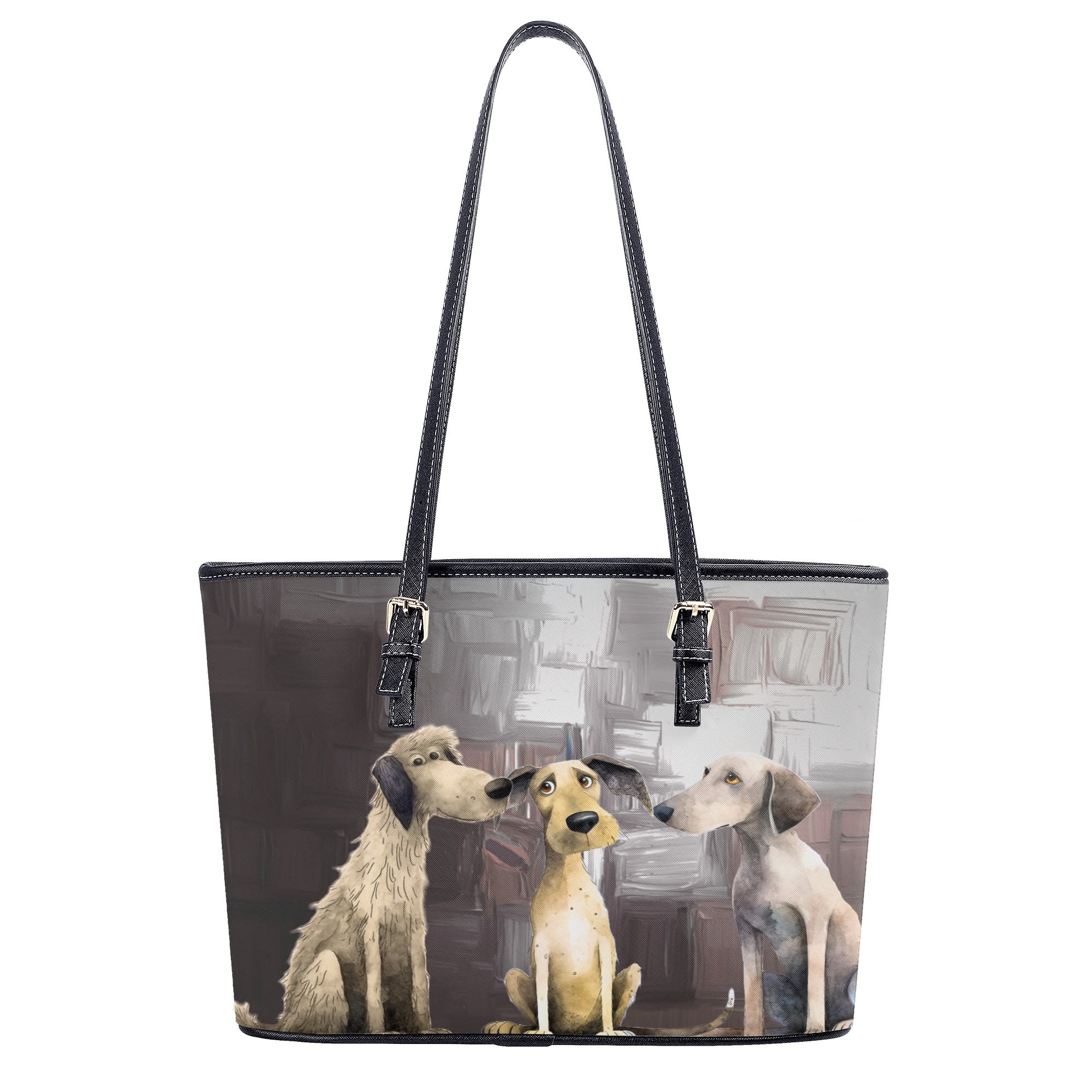Puppy Pack Whimsical Dog Art Durable, Adjustable Strap Zipper Handbag