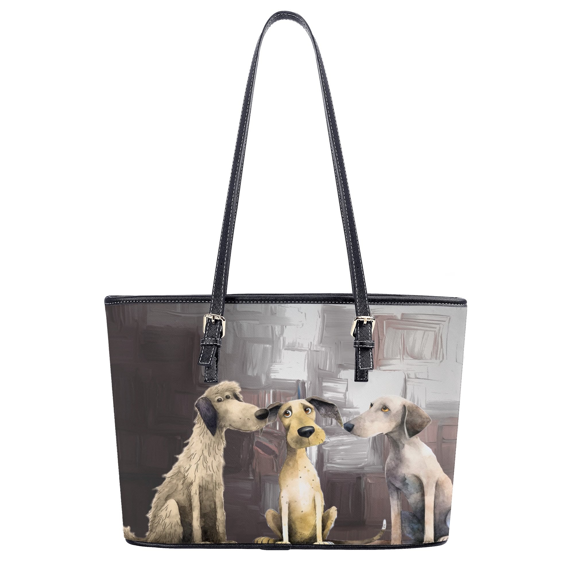 Puppy Pack Whimsical Dog Art Durable, Adjustable Strap Zipper Handbag