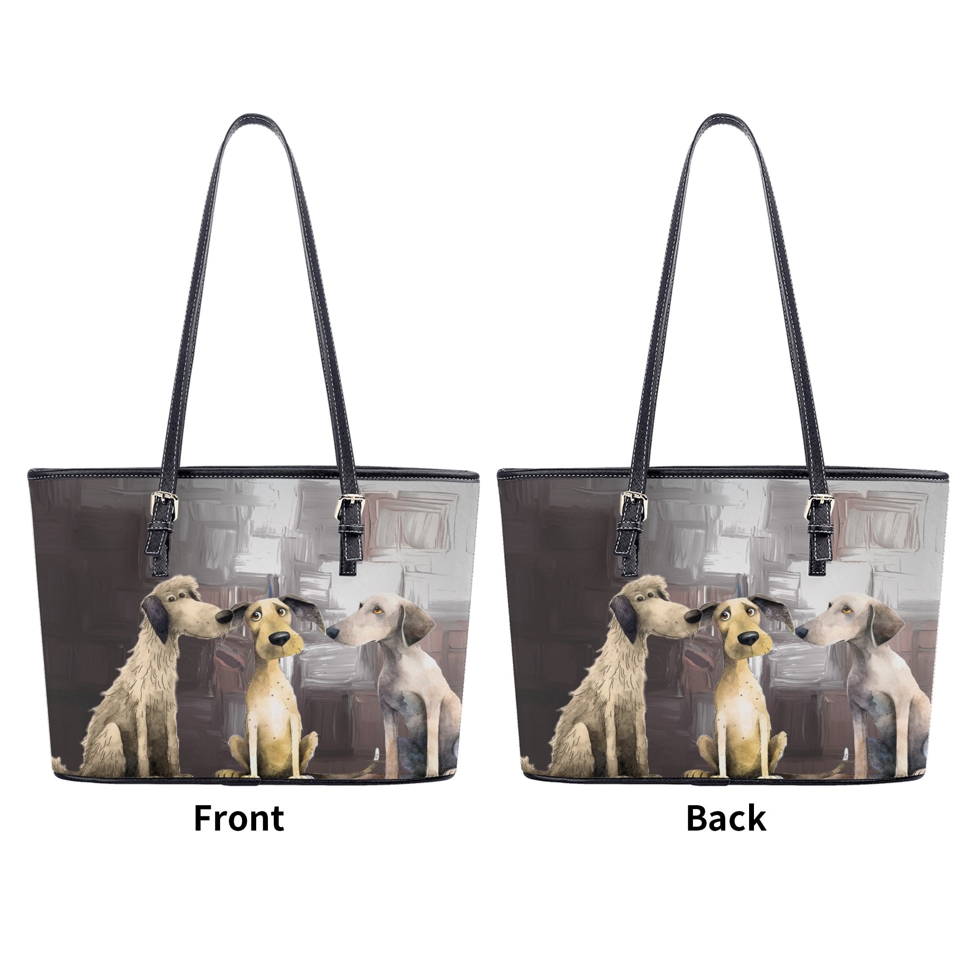 Puppy Pack Whimsical Dog Art Durable, Adjustable Strap Zipper Handbag
