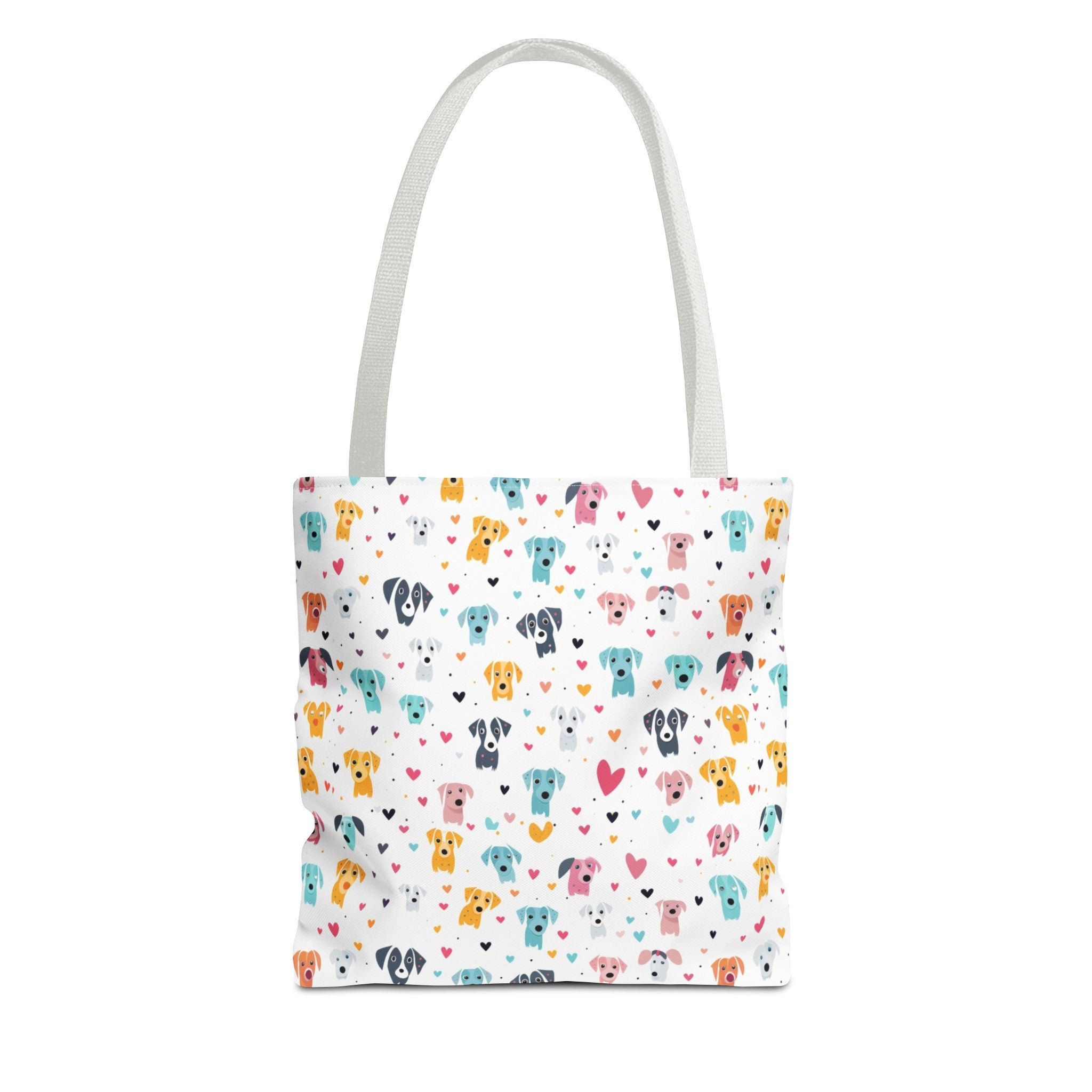 Hearts n' Pups Whimsical Dog Icon Themed Tote Bag - hearts-n-pups-whimsical-dog-icon-themed-tote-bag