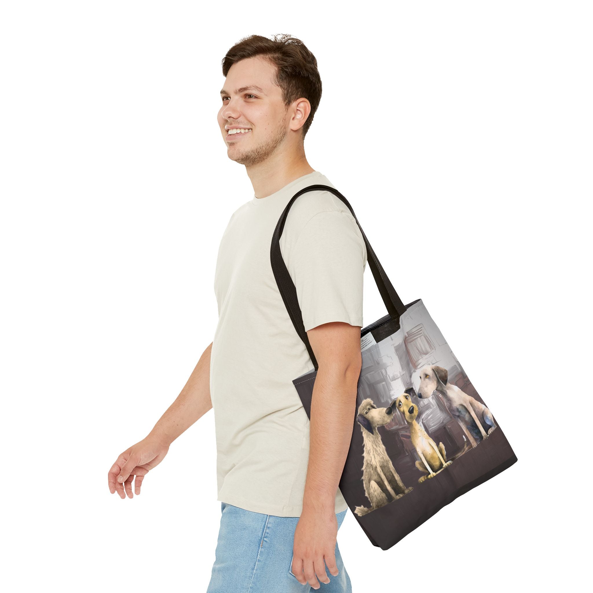 Puppy Pack Whimsical Dog Art Poly Tote