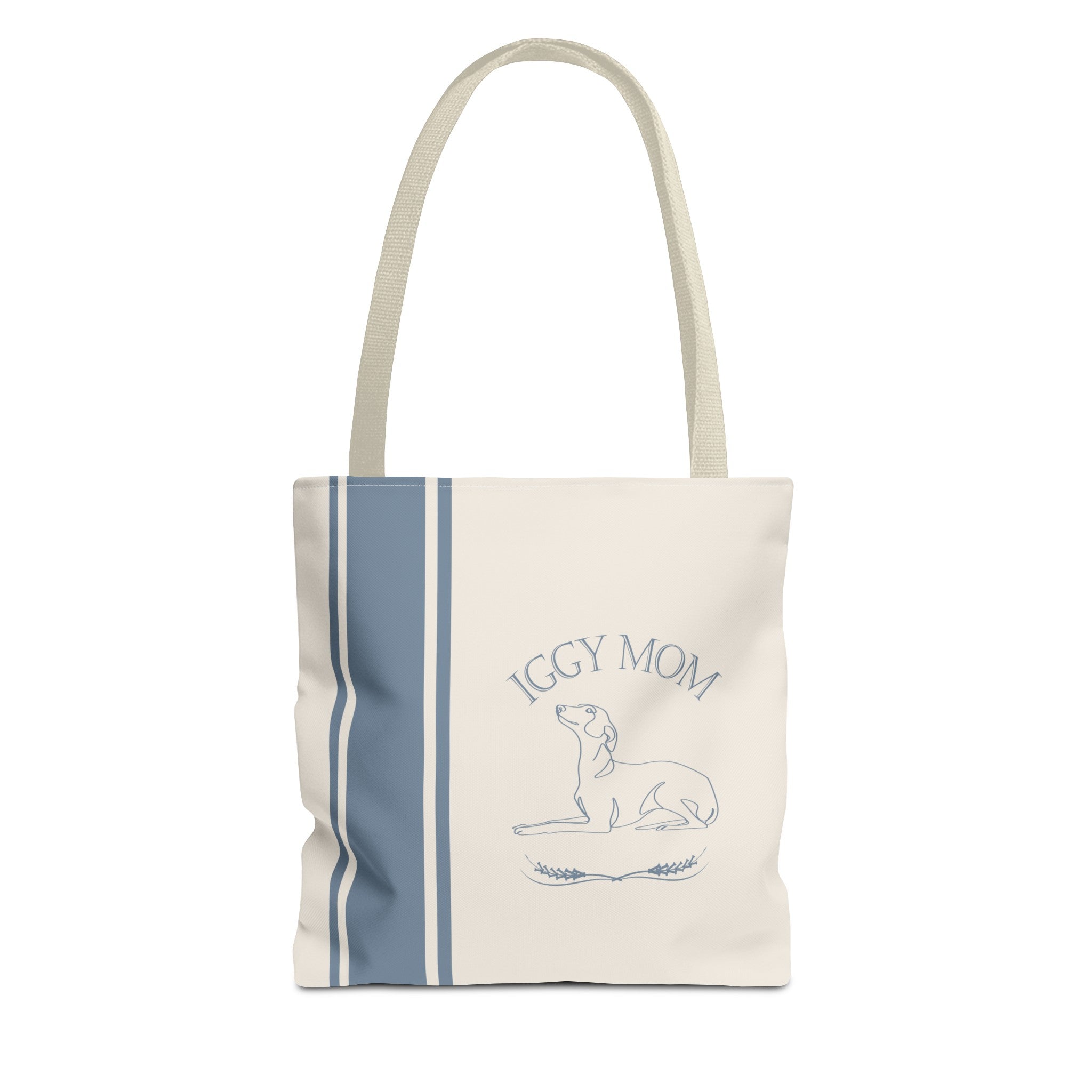 YOUR CHOICE OF BREED Dog Mom Line Art Farmhouse Stripe Design Tote - your-choice-of-breed-dog-mom-farmhouse-stripe-design-tote-bag