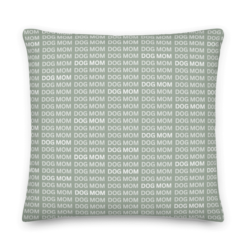 Dog Mom Word Art Square Throw Pillow  | Choose Color & Fabric - dog-lover-dog-mom-black-fabric-square-throw-pillow