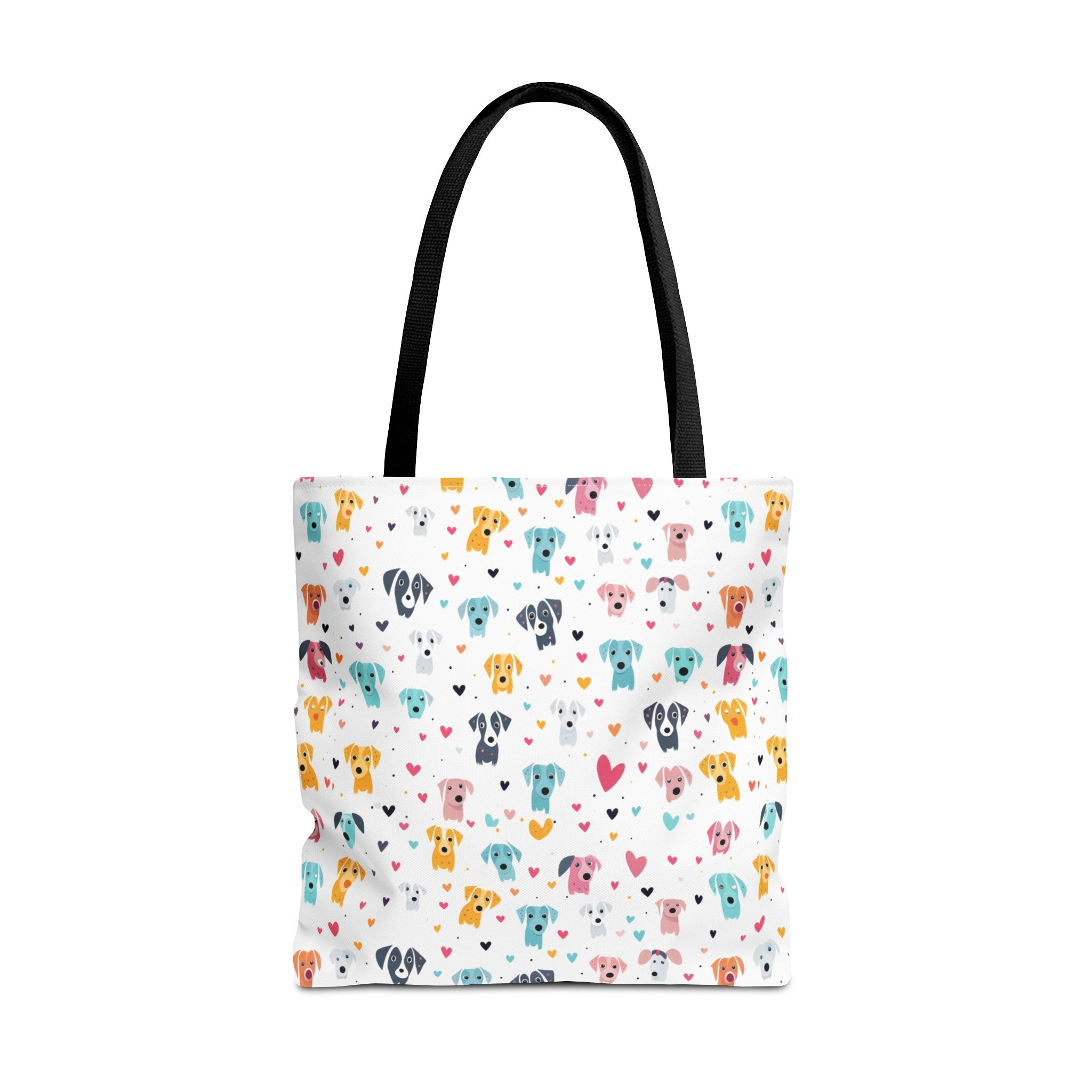 Hearts n' Pups Whimsical Dog Icon Themed Tote Bag - hearts-n-pups-whimsical-dog-icon-themed-tote-bag