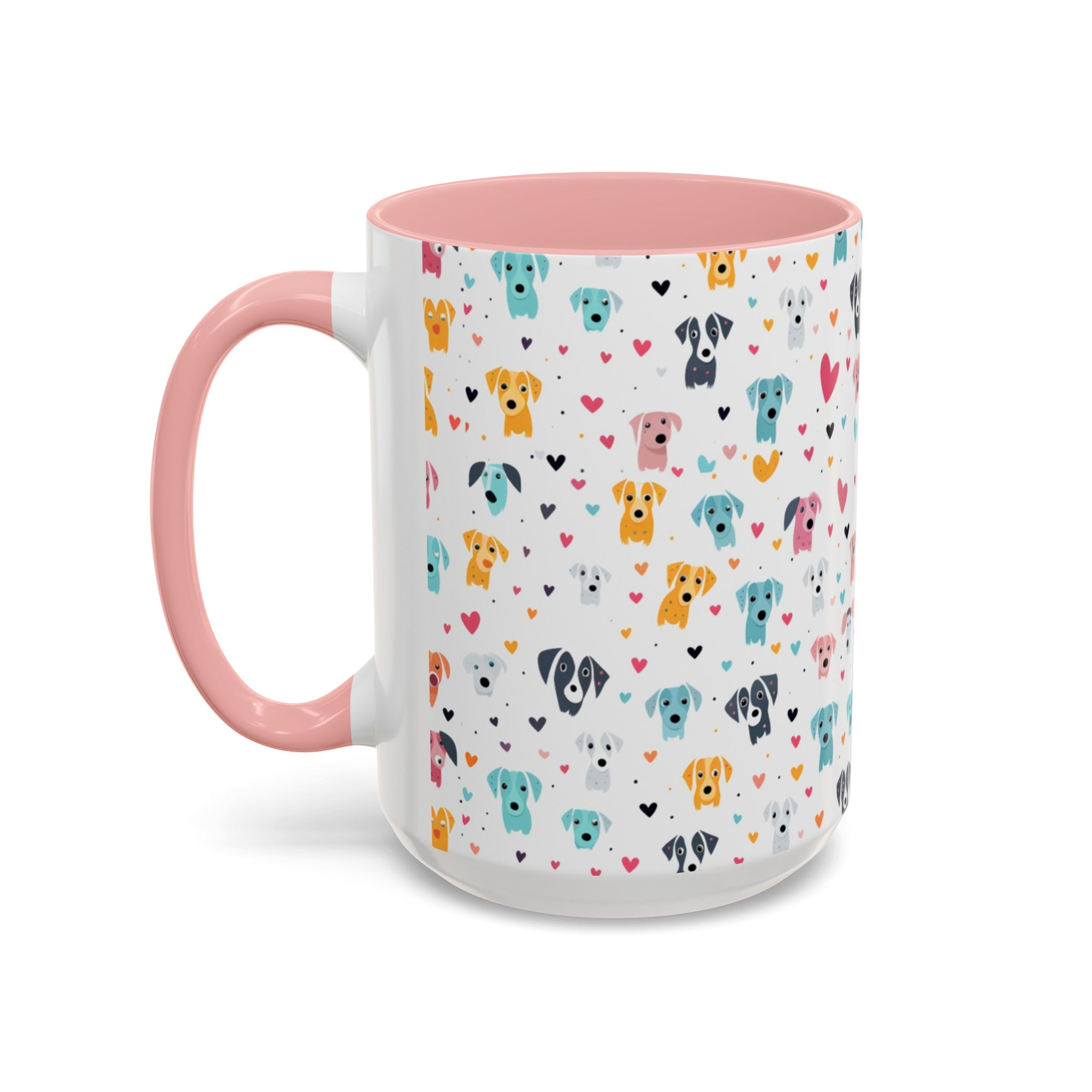 Hearts n' Pups Dog Themed Ceramic Coffee or Tea Mug - hearts-n-pups-dog-themed-ceramic-coffee-or-tea-mug