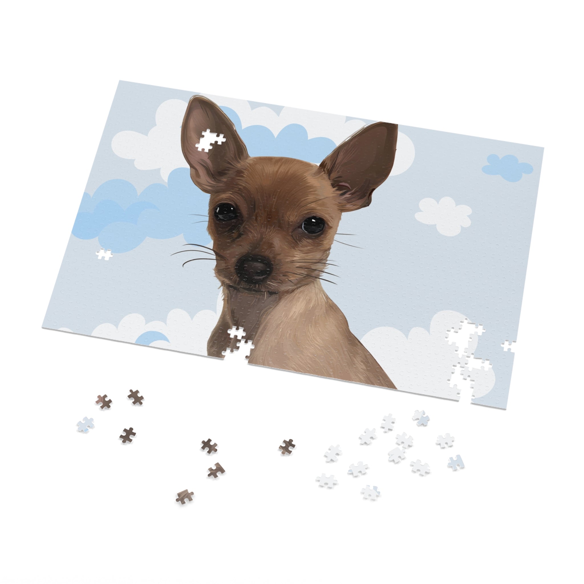 Dog Portrait Jigsaw Puzzle (30, 110, 252, 500,1000-Piece) | Cloudy Day - custom-dog-portrait-jigsaw-puzzle-30-110-252-500-1000-cloudy-day