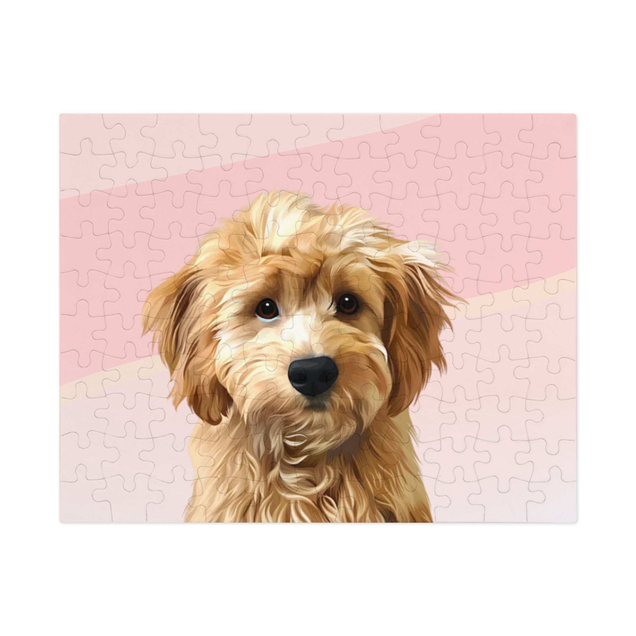 Dog Portrait Jigsaw Puzzle (30, 110, 252, 500,1000-Piece) | Blush Mist - custom-dog-portrait-jigsaw-puzzle-30-110-252-500-1000-blush-mist