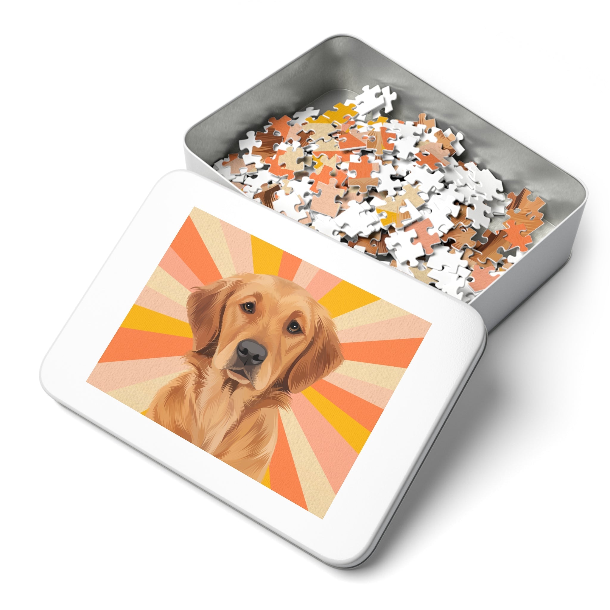 Dog Portrait Jigsaw Puzzle (30, 110, 252, 500,1000-Piece) | Sunburst - custom-dog-portrait-jigsaw-puzzle-30-110-252-500-1000-sunburst