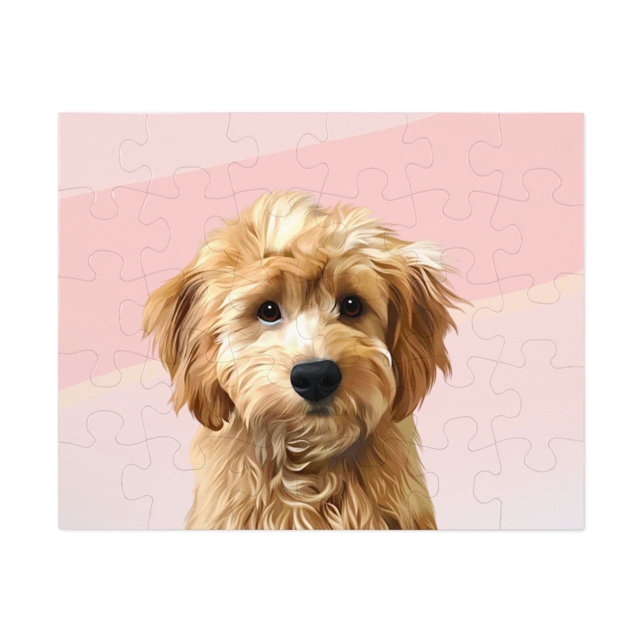 Dog Portrait Jigsaw Puzzle (30, 110, 252, 500,1000-Piece) | Blush Mist - custom-dog-portrait-jigsaw-puzzle-30-110-252-500-1000-blush-mist