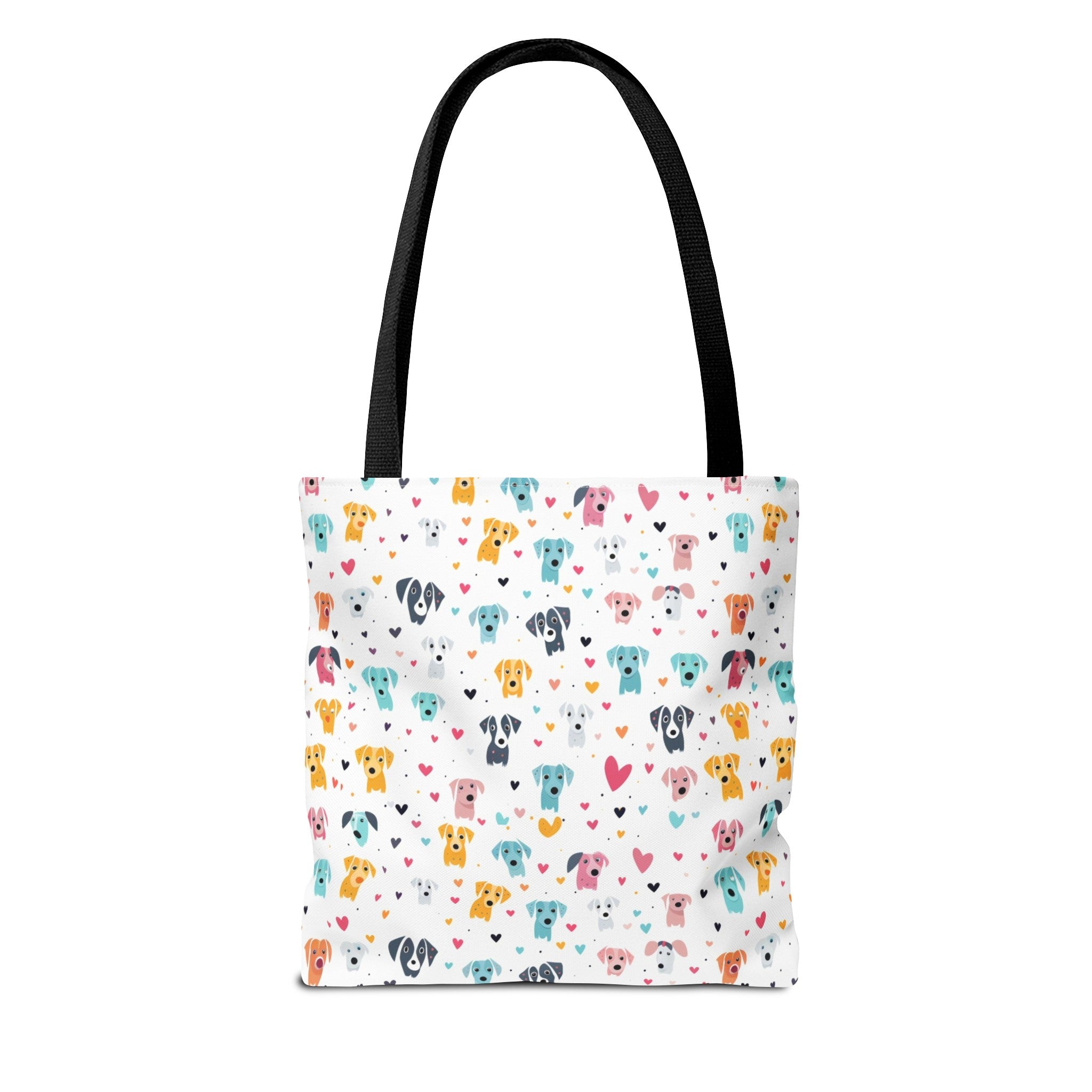 Hearts n' Pups Whimsical Dog Icon Themed Tote Bag - hearts-n-pups-whimsical-dog-icon-themed-tote-bag