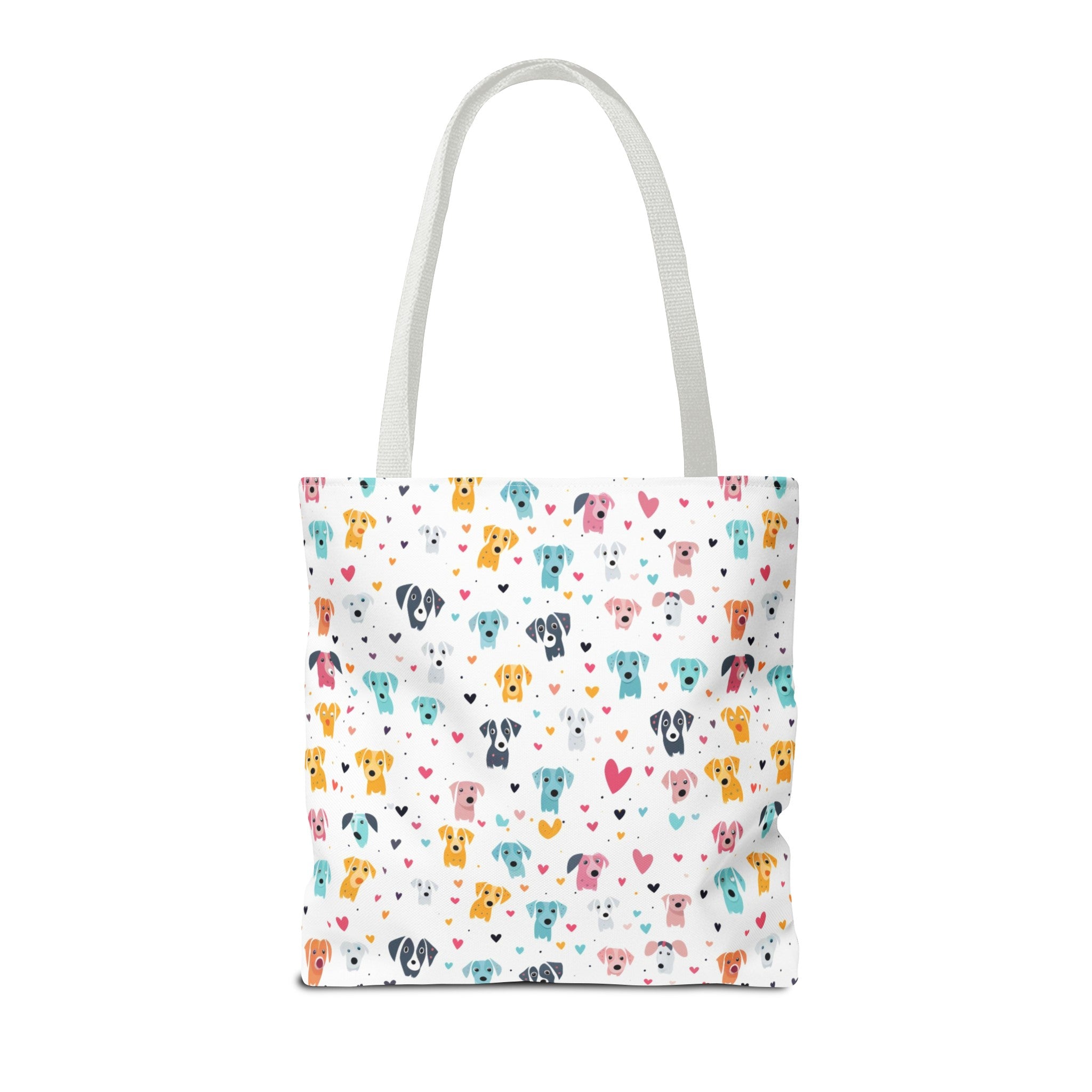 Hearts n' Pups Whimsical Dog Icon Themed Tote Bag - hearts-n-pups-whimsical-dog-icon-themed-tote-bag