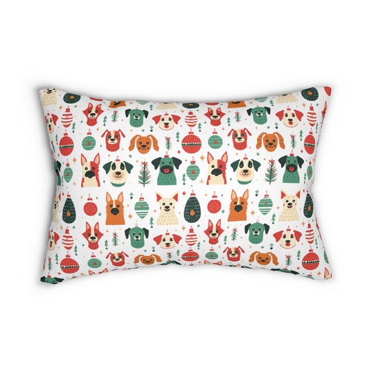 Whimsical Holiday Dog Icons | Lumbar Pillow