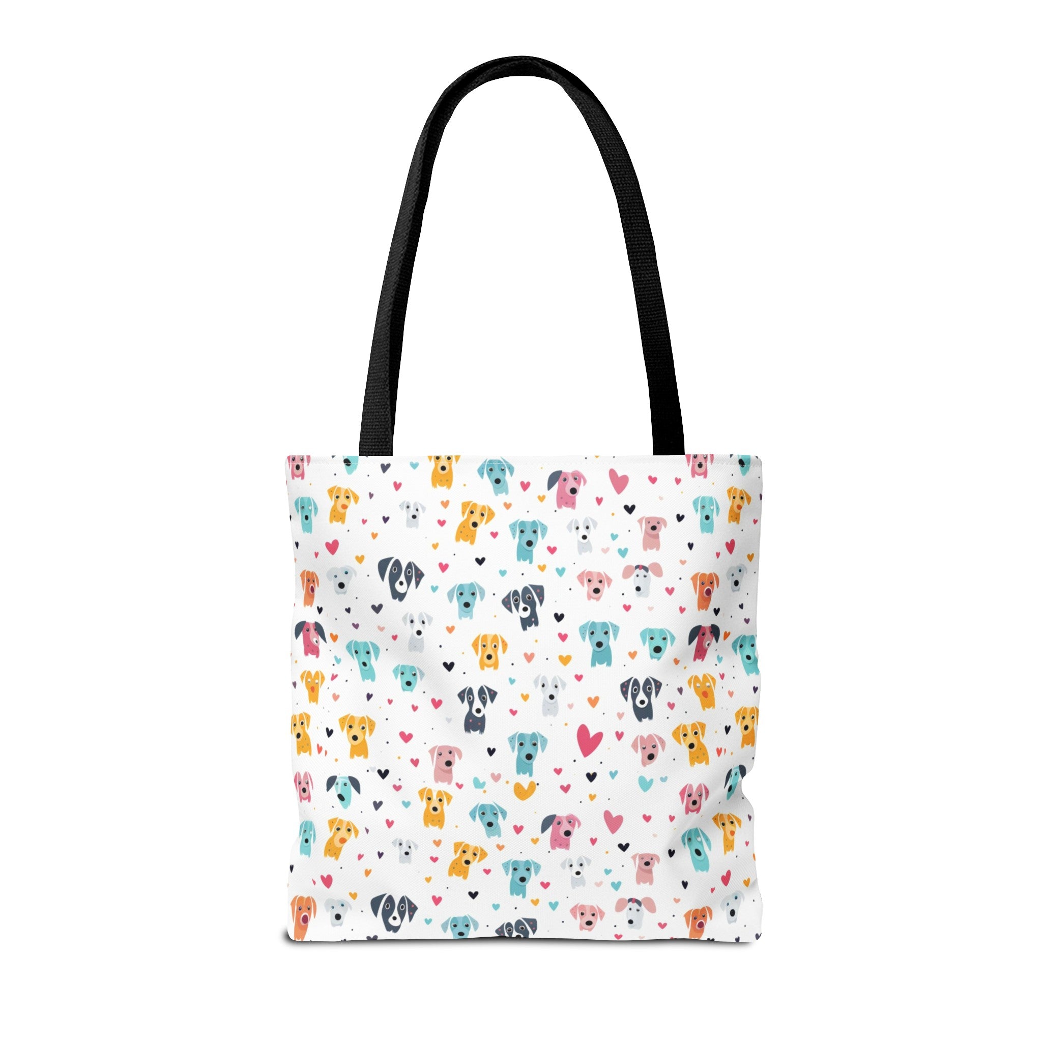 Hearts n' Pups Whimsical Dog Icon Themed Tote Bag - hearts-n-pups-whimsical-dog-icon-themed-tote-bag