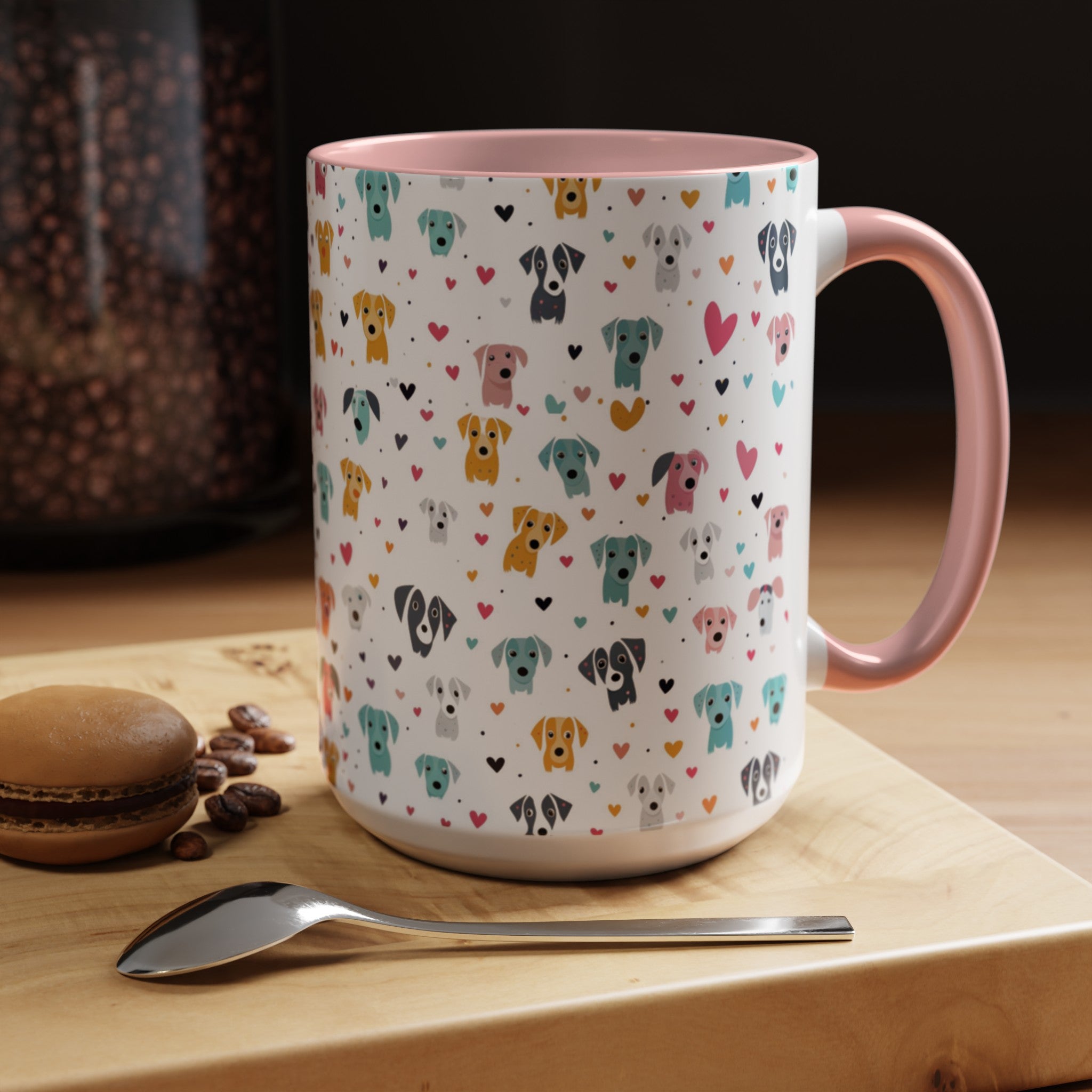 Hearts n' Pups Dog Themed Ceramic Coffee or Tea Mug - hearts-n-pups-dog-themed-ceramic-coffee-or-tea-mug