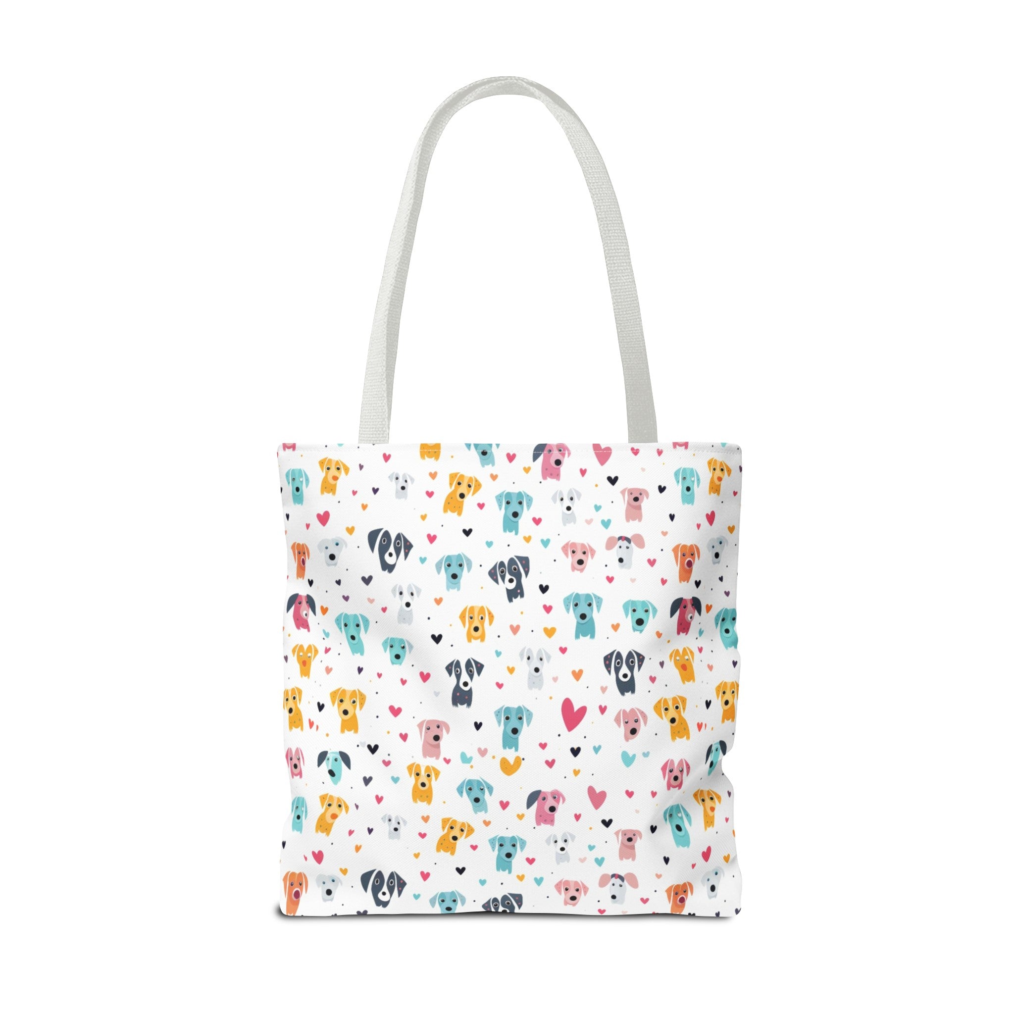 Hearts n' Pups Whimsical Dog Icon Themed Tote Bag - hearts-n-pups-whimsical-dog-icon-themed-tote-bag