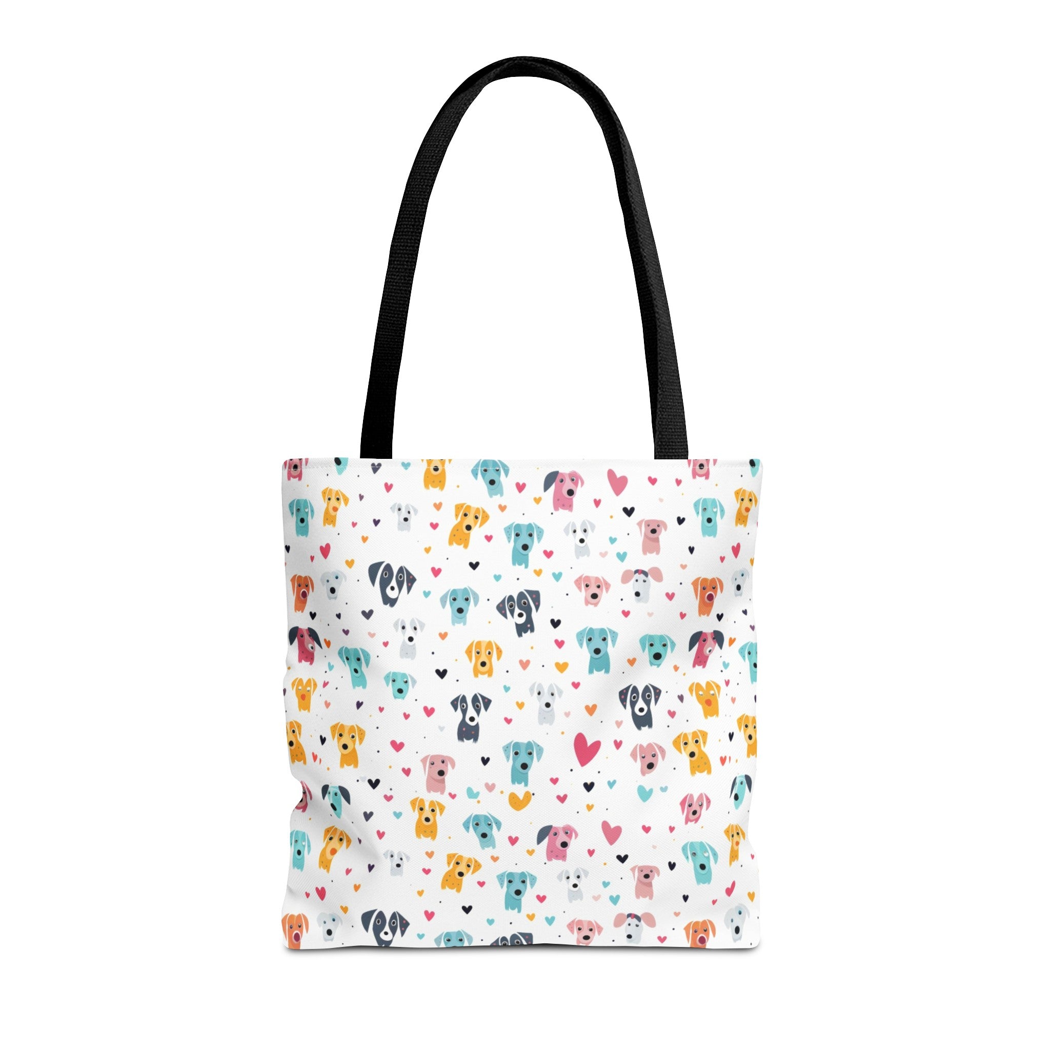 Hearts n' Pups Whimsical Dog Icon Themed Tote Bag - hearts-n-pups-whimsical-dog-icon-themed-tote-bag