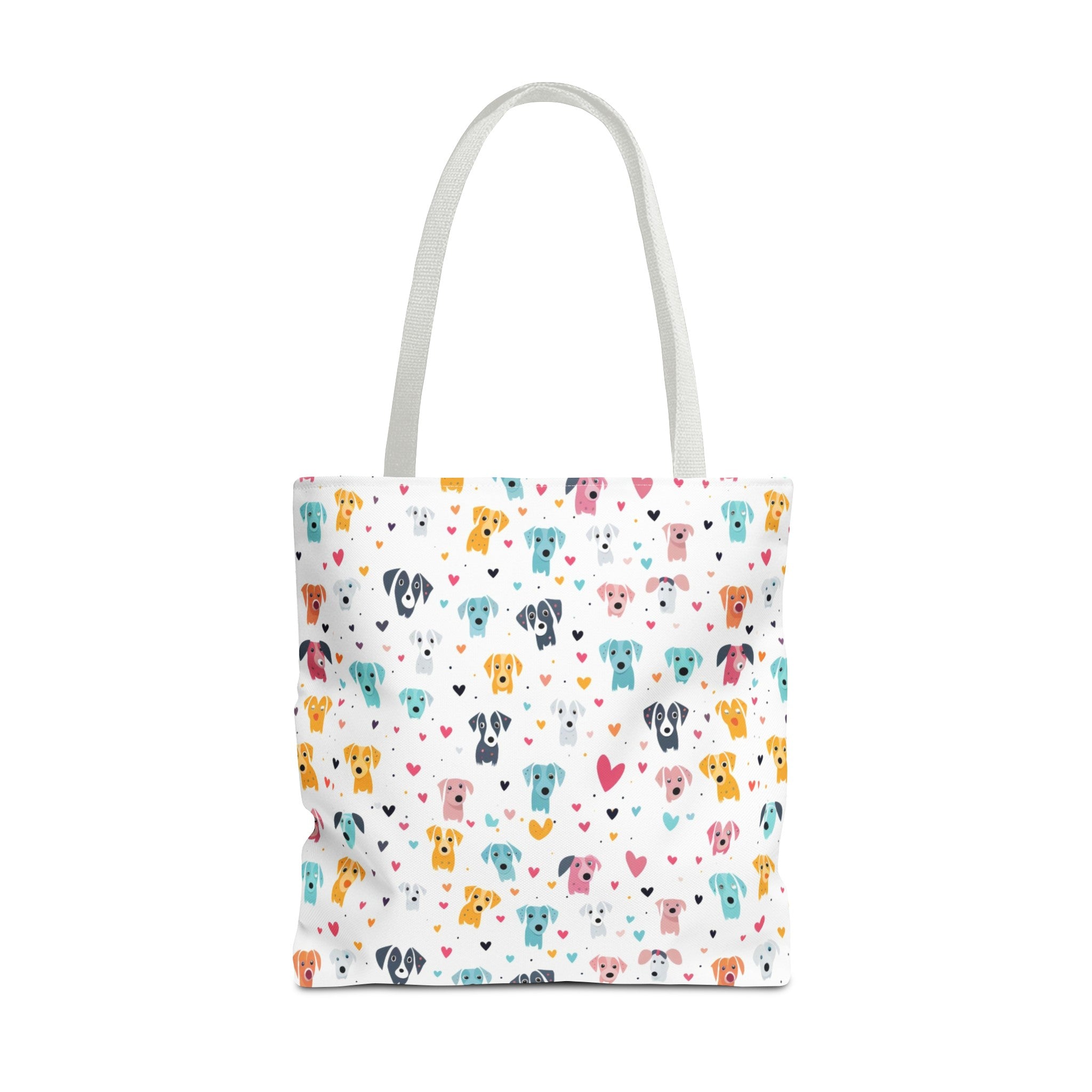 Hearts n' Pups Whimsical Dog Icon Themed Tote Bag - hearts-n-pups-whimsical-dog-icon-themed-tote-bag