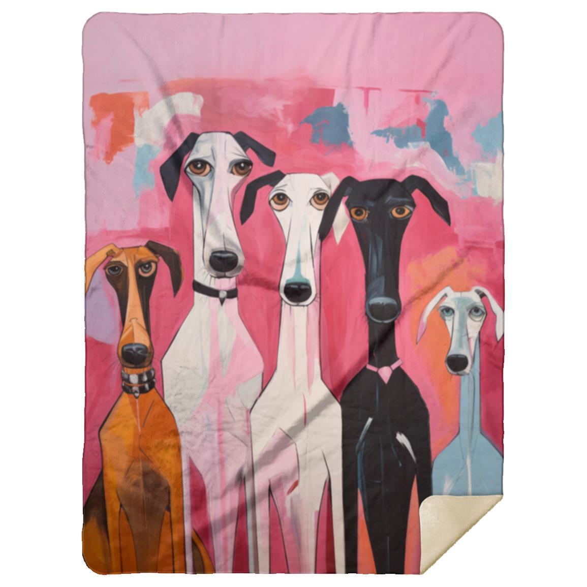 Boss Babes Dog Art Original Design Premium Sherpa Blanket - dog-art-boss-babes-premium-sherpa-blanket