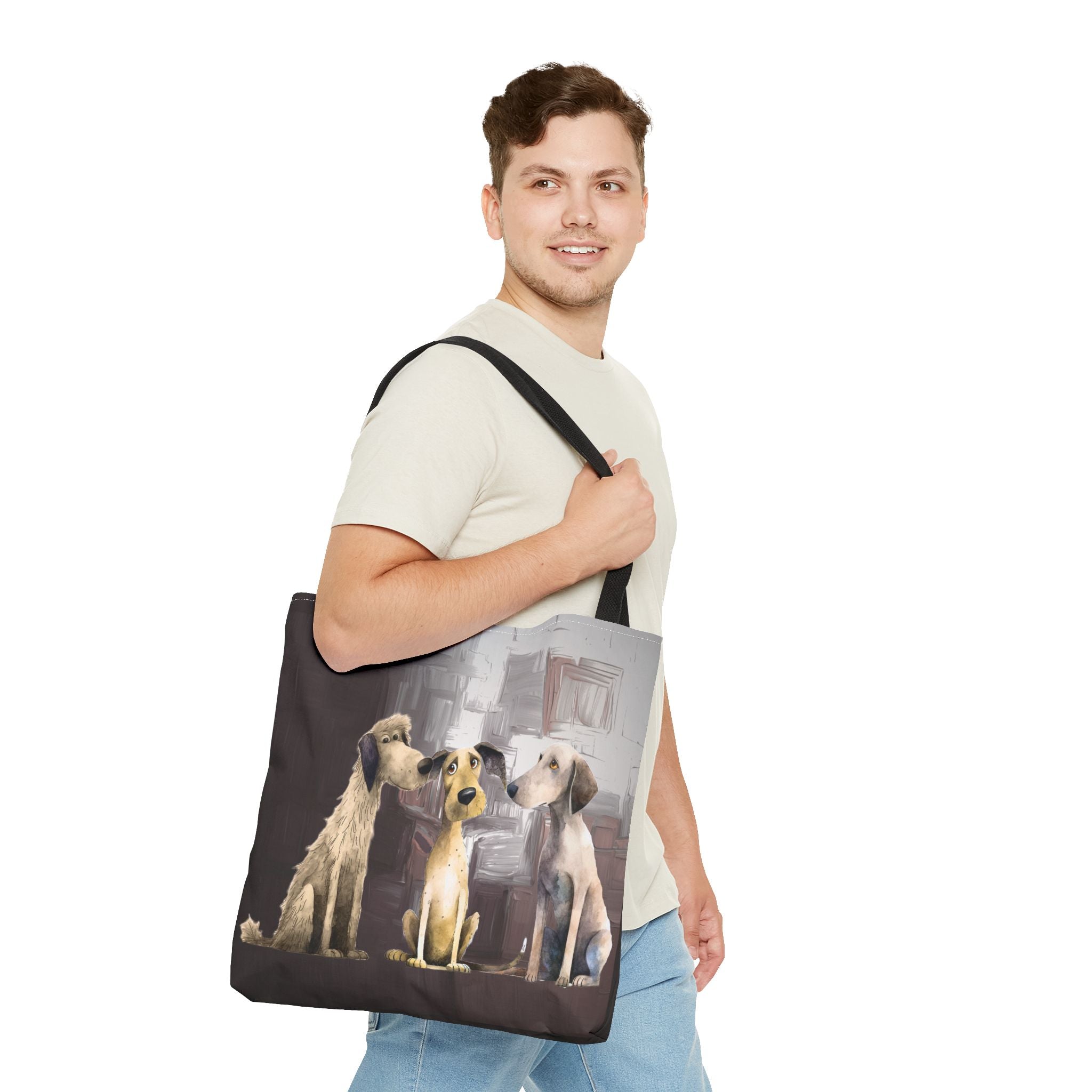 Puppy Pack Whimsical Dog Art Poly Tote