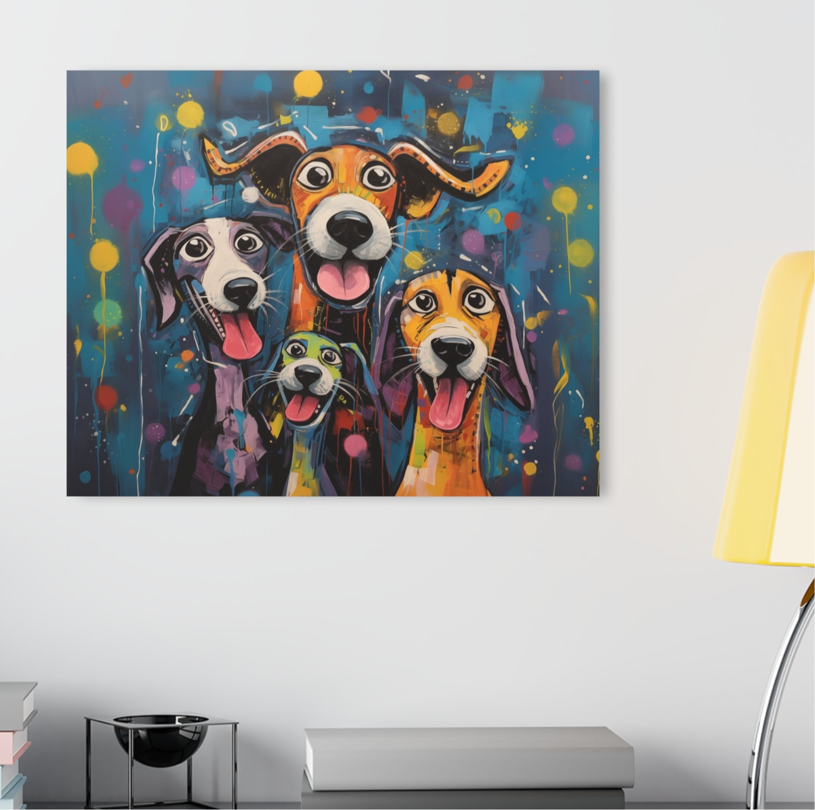 Fine Art Giclee: Whimsical Happy Dog Art Matte Print