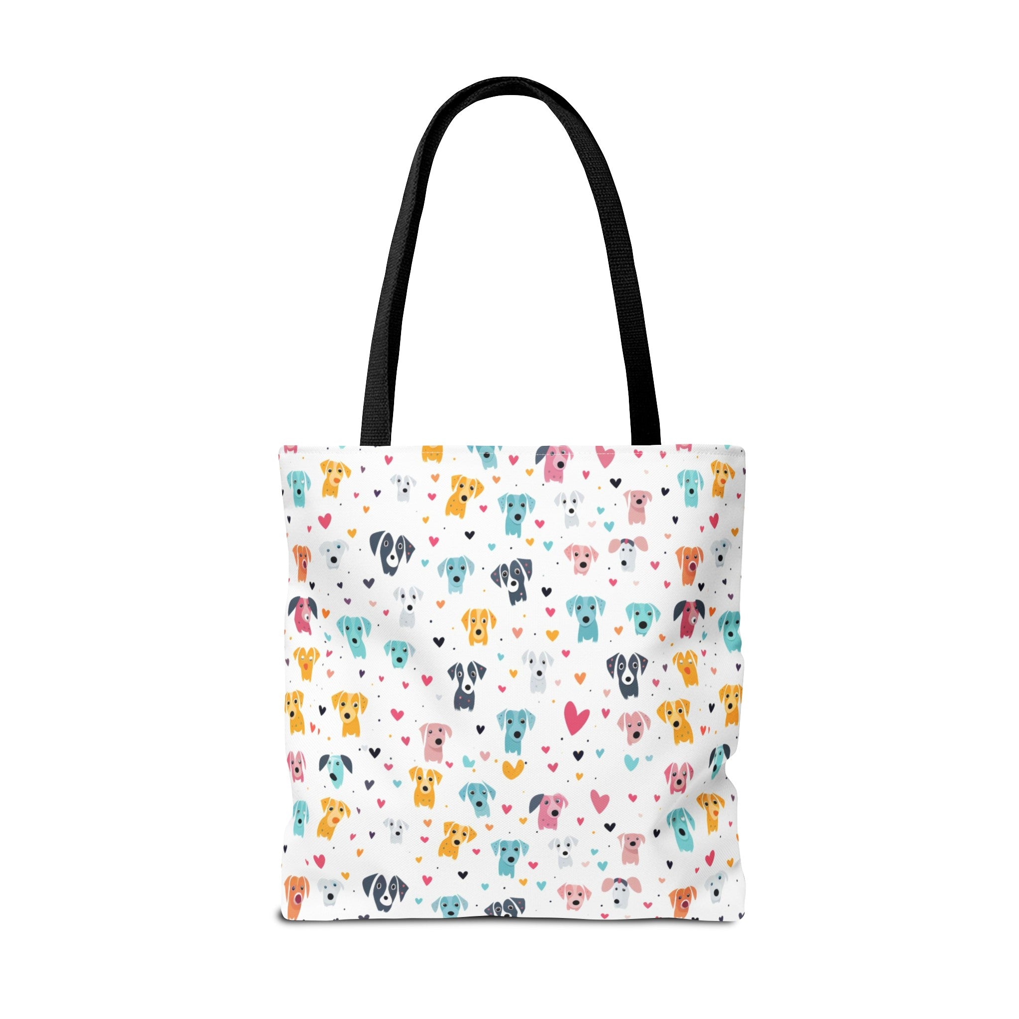 Hearts n' Pups Whimsical Dog Icon Themed Tote Bag - hearts-n-pups-whimsical-dog-icon-themed-tote-bag