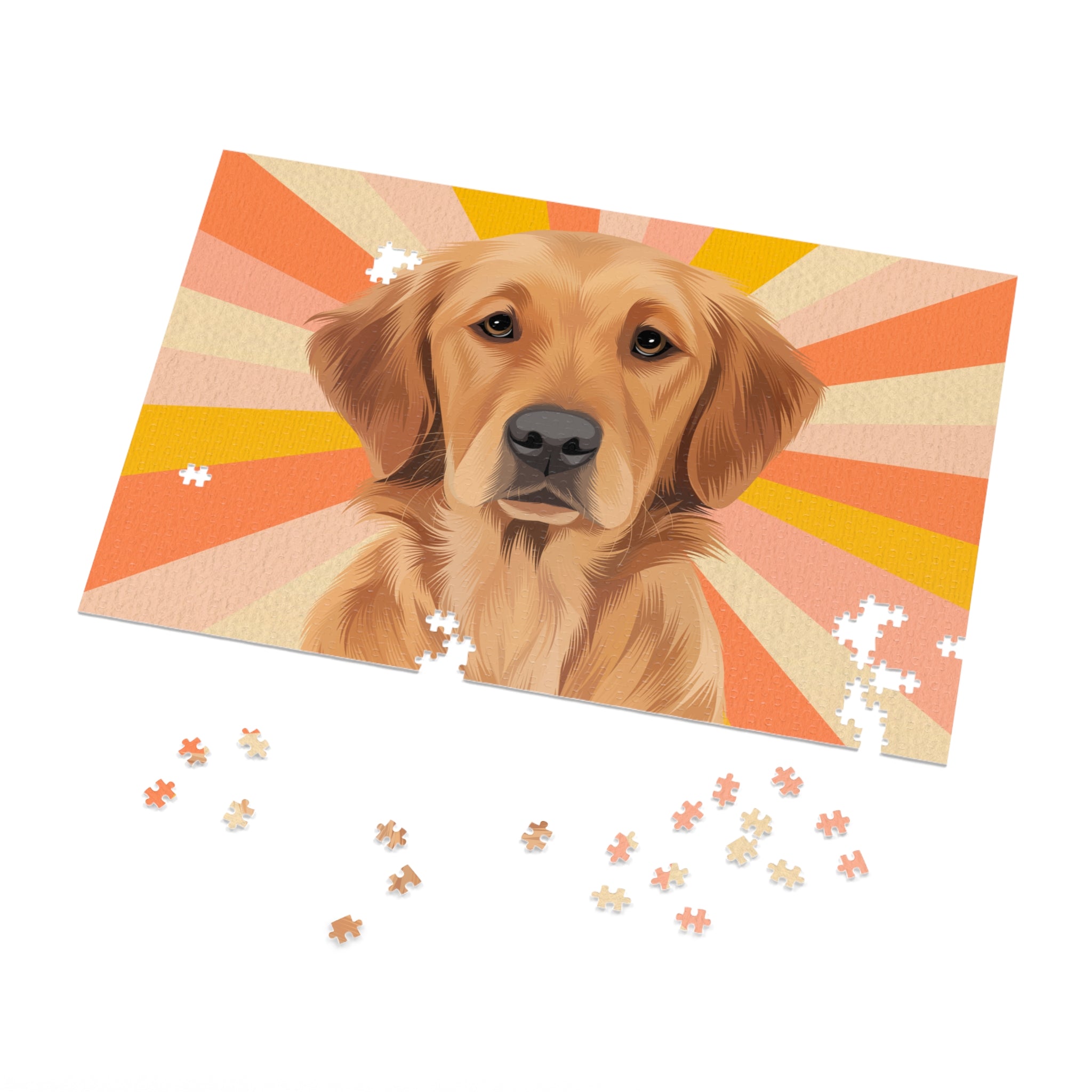 Dog Portrait Jigsaw Puzzle (30, 110, 252, 500,1000-Piece) | Sunburst - custom-dog-portrait-jigsaw-puzzle-30-110-252-500-1000-sunburst